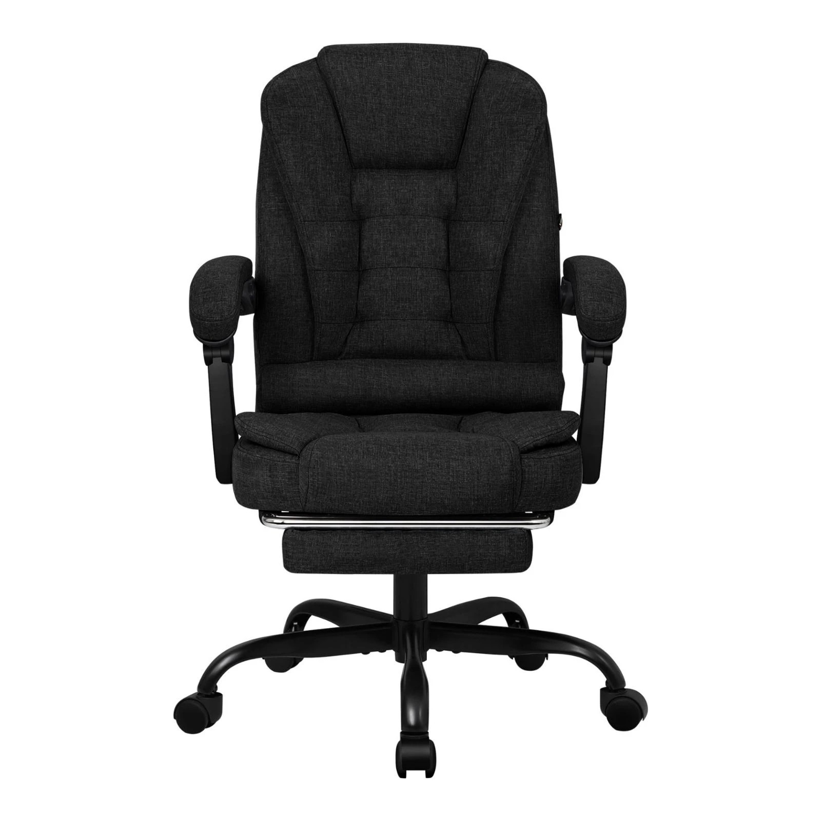 4 Alfordson Massage Office Chair Footrest Executive Gaming Racing Fabric Seat - Black, 4 of 10