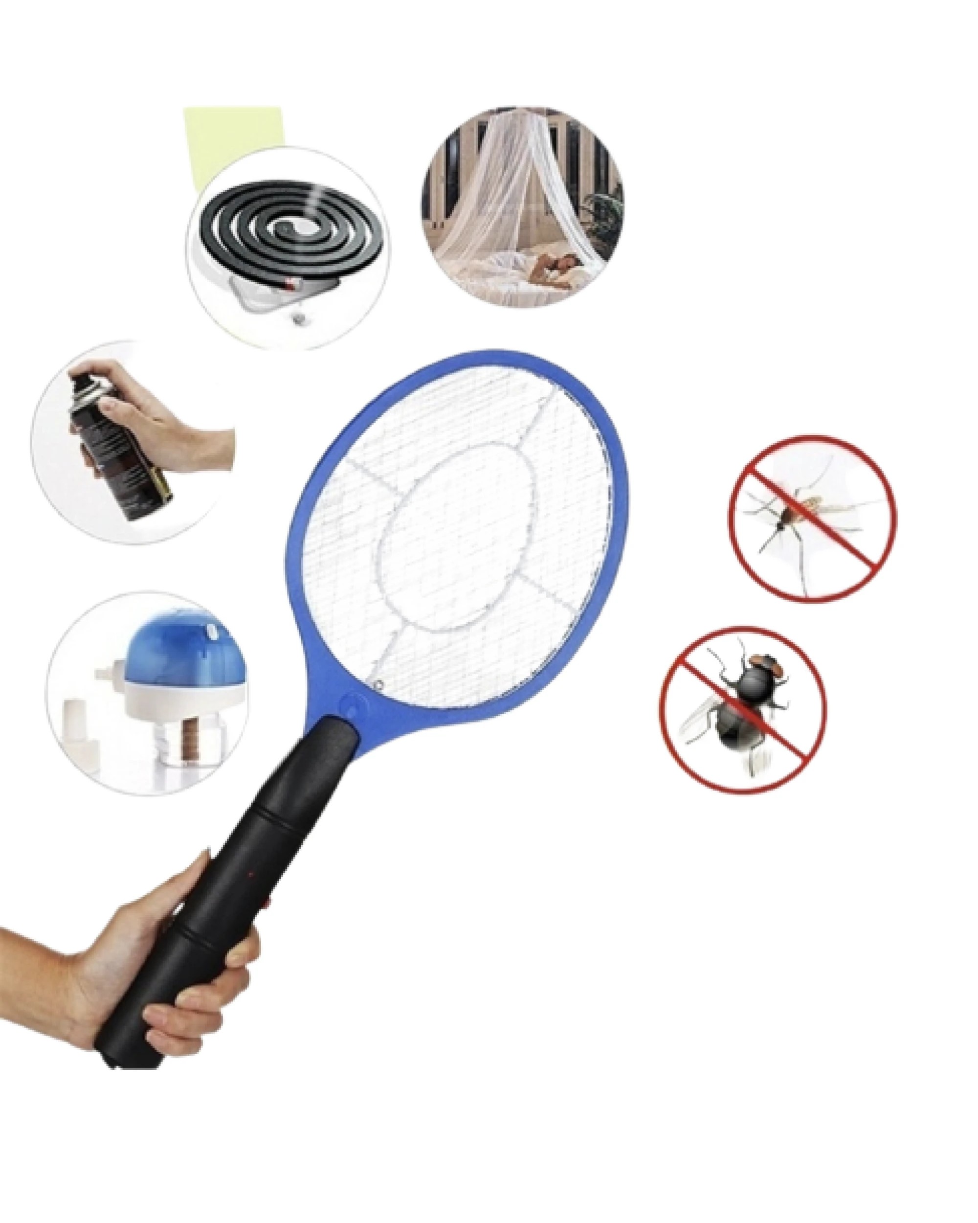 1 Br Outdoor Bug Zapper Racket Fly Mosquito Pest Swatter Net Racquet Electric Insect Killer, 1 of 4