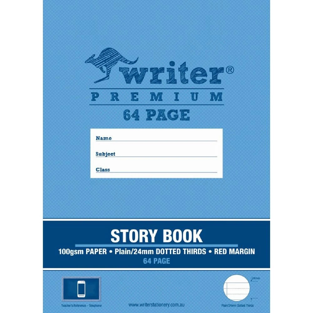 1 Writer Premium Story Book 24mm Dotted Thirds 64 Page, 1 of 3