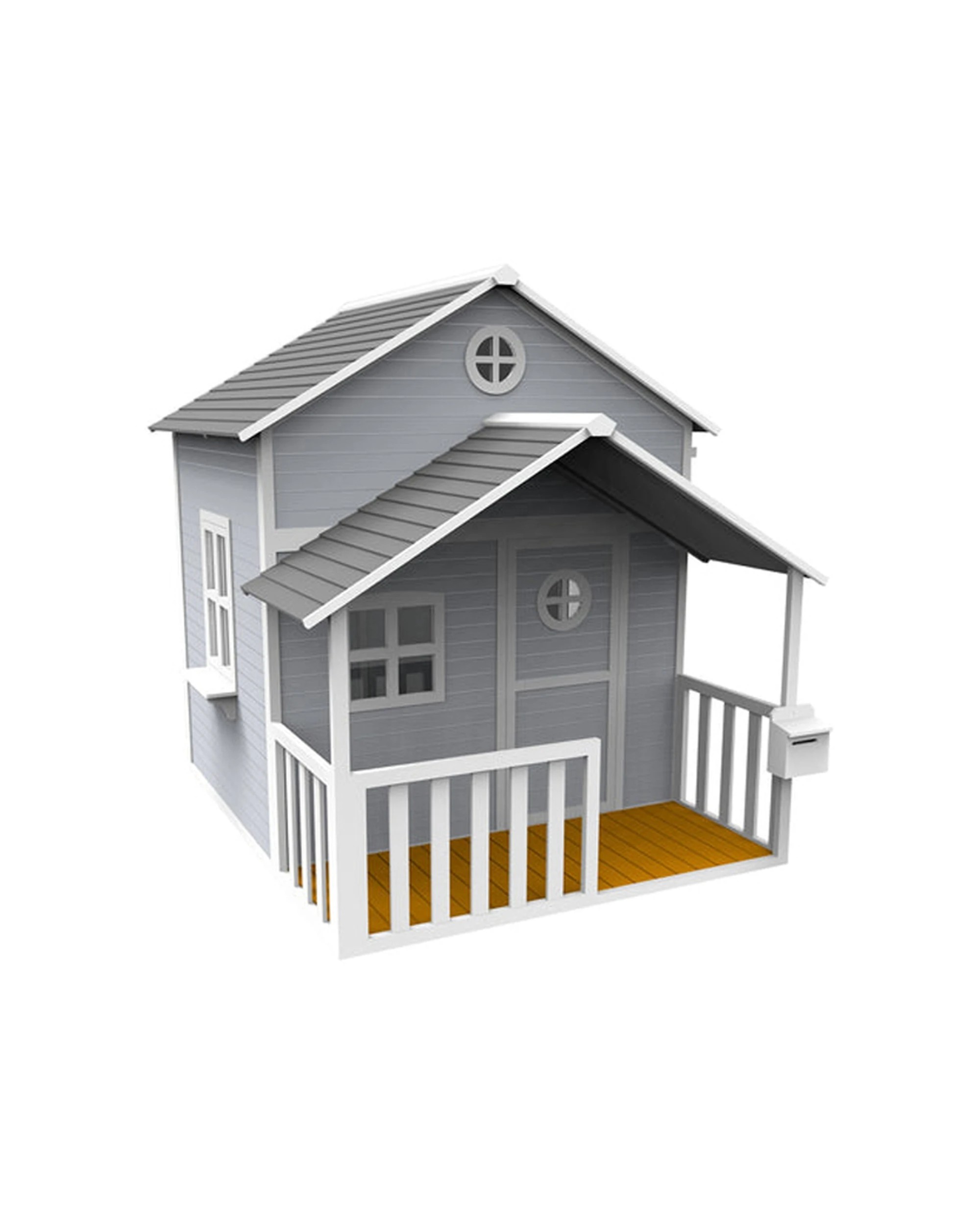 1 KIDZSHACK Lovely Shack Kids Outdoor Play Wooden Large Cubby House 3y+ - Grey, 1 of 2