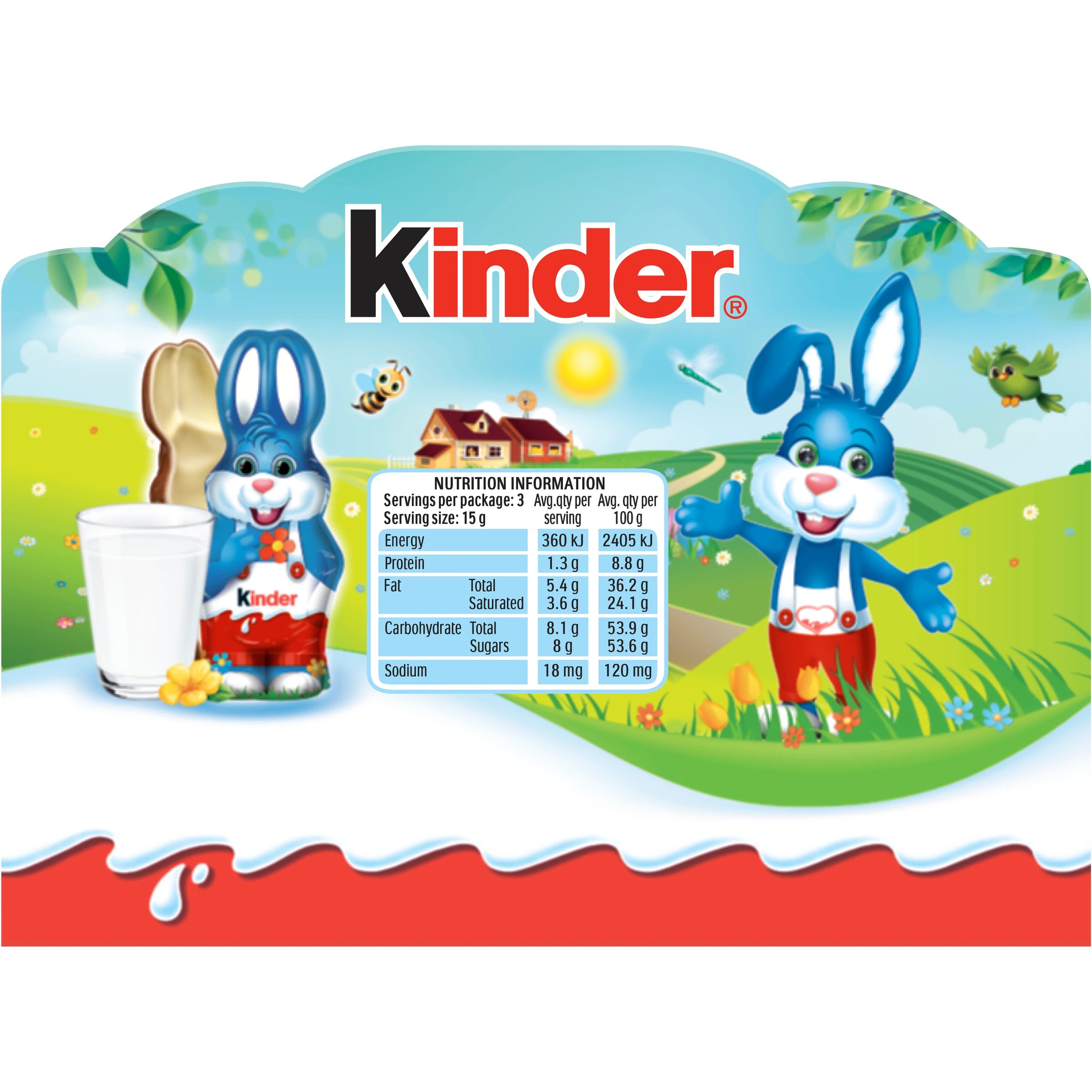 2 Kinder 3 Pack Easter Bunny Milk Chocolate 45g, 2 of 3