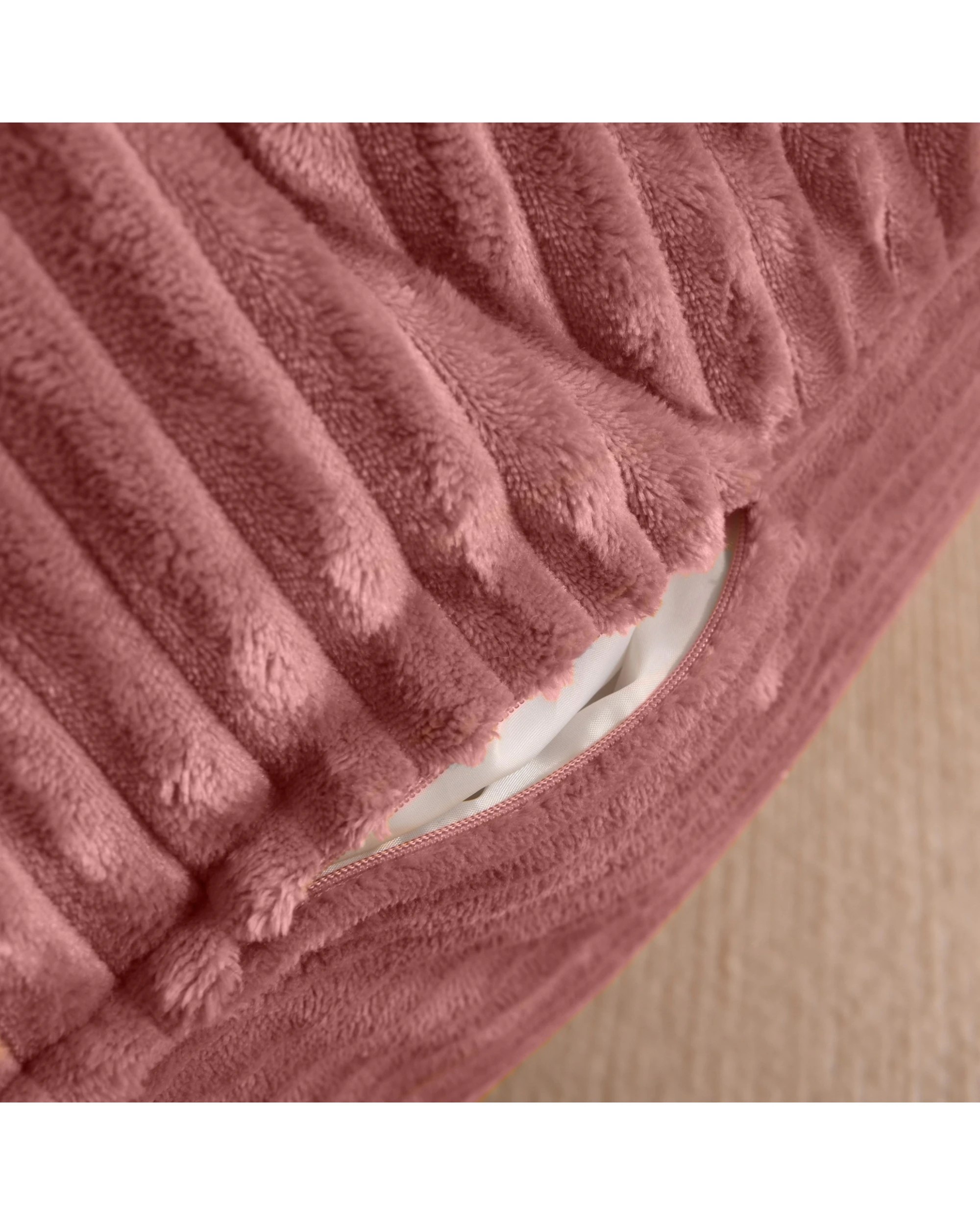 8 Cadence & Co. Wilde Ribbed Luxe Fleece Double Sofa Bean Bag Lounge Cover - Blush, 8 of 9