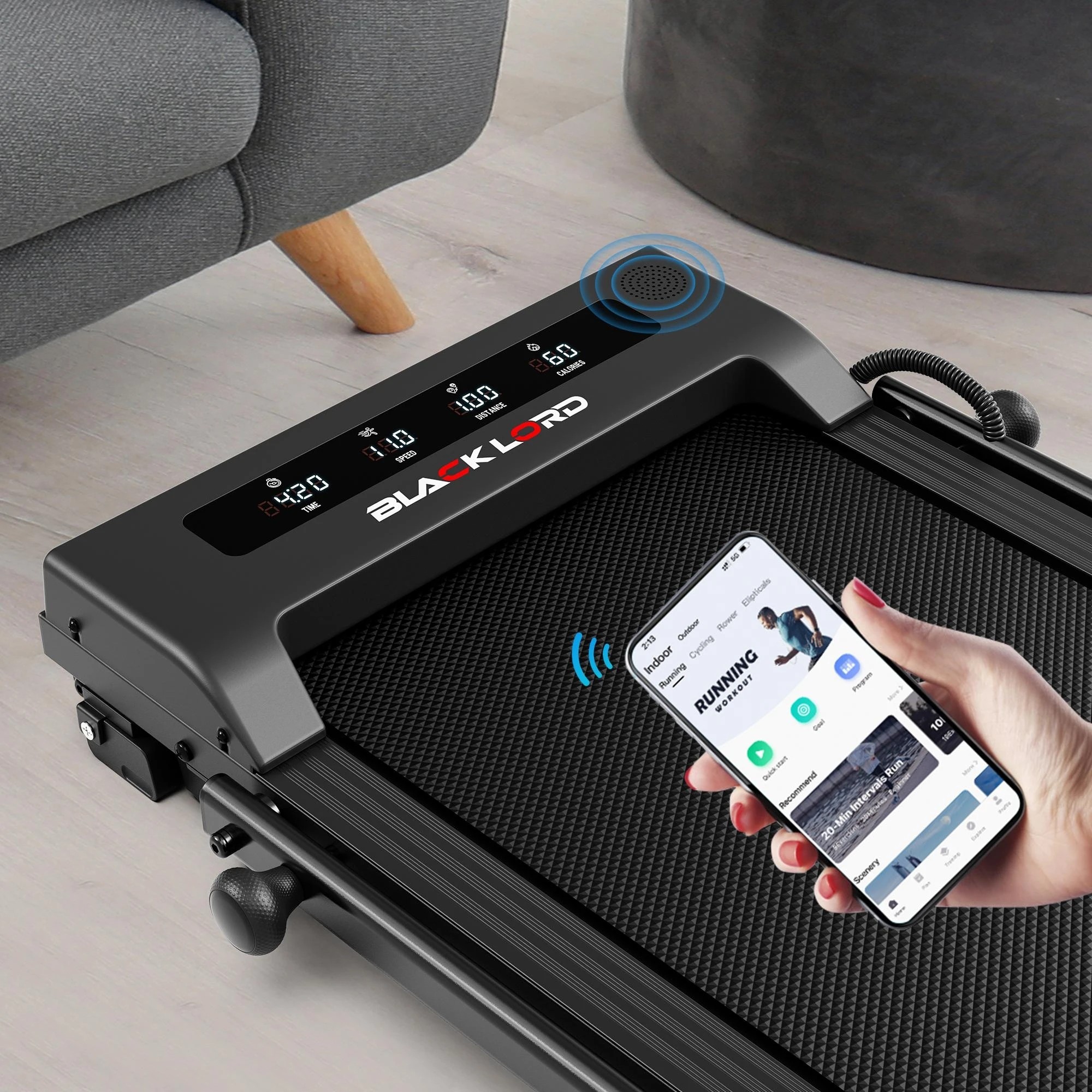 4 Black Lord Treadmill Electric Walking Pad Foldable Under Desk Home Gym - Black, 4 of 10