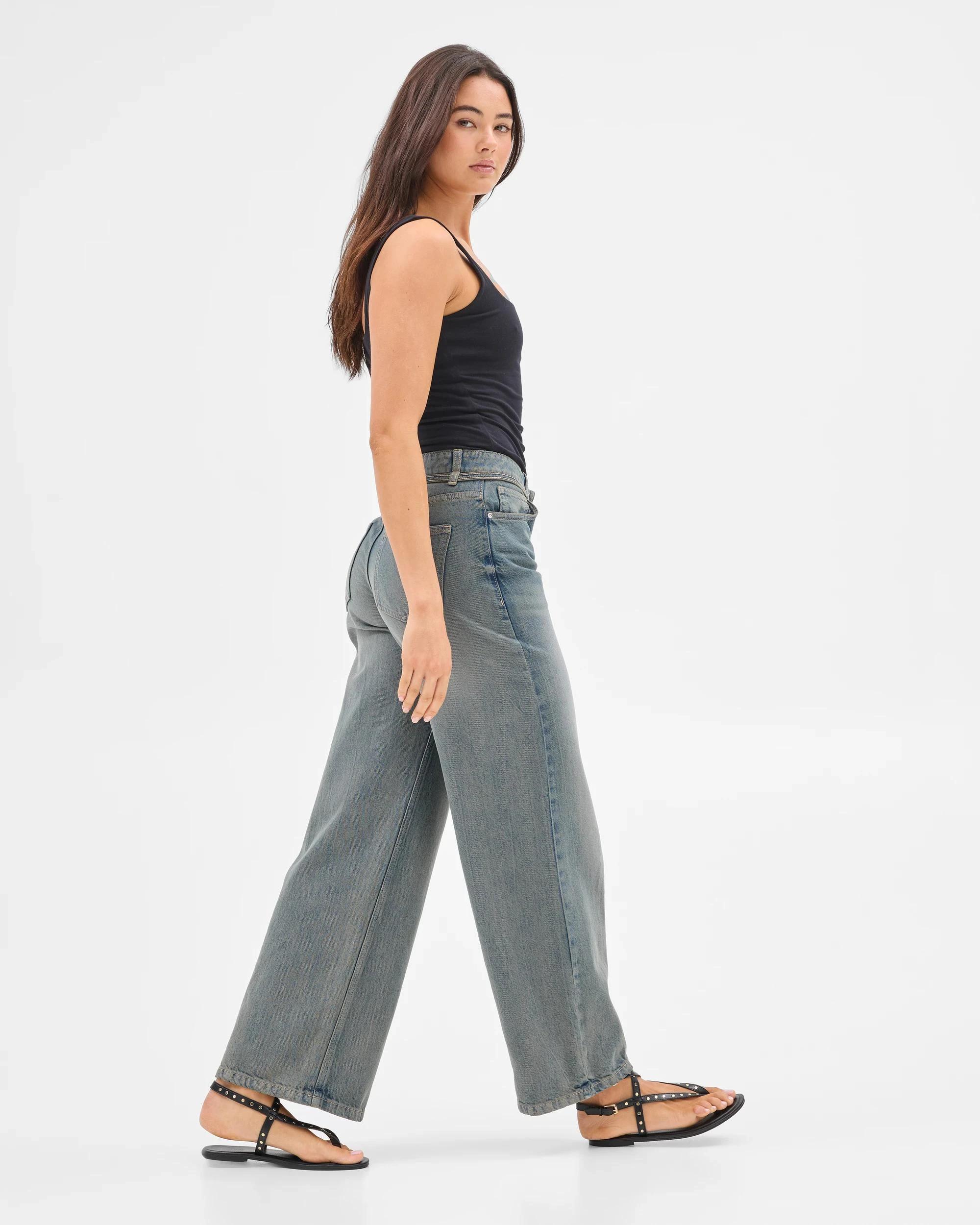 3 Australian Cotton Double Layer Square Neck Tank Top - Lily Loves BLACK, 3 of 6