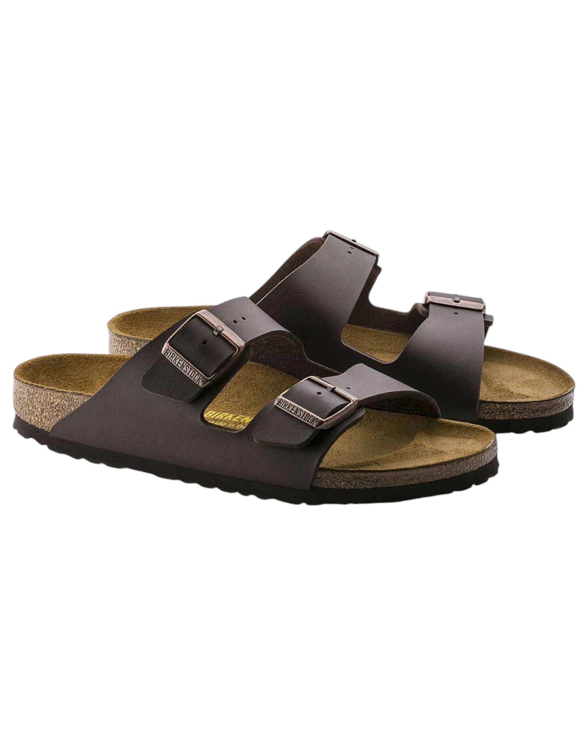 1 Birkenstock Unisex Arizona Birko-Flor Slip On Sandals DARK BROWN, 1 of 6