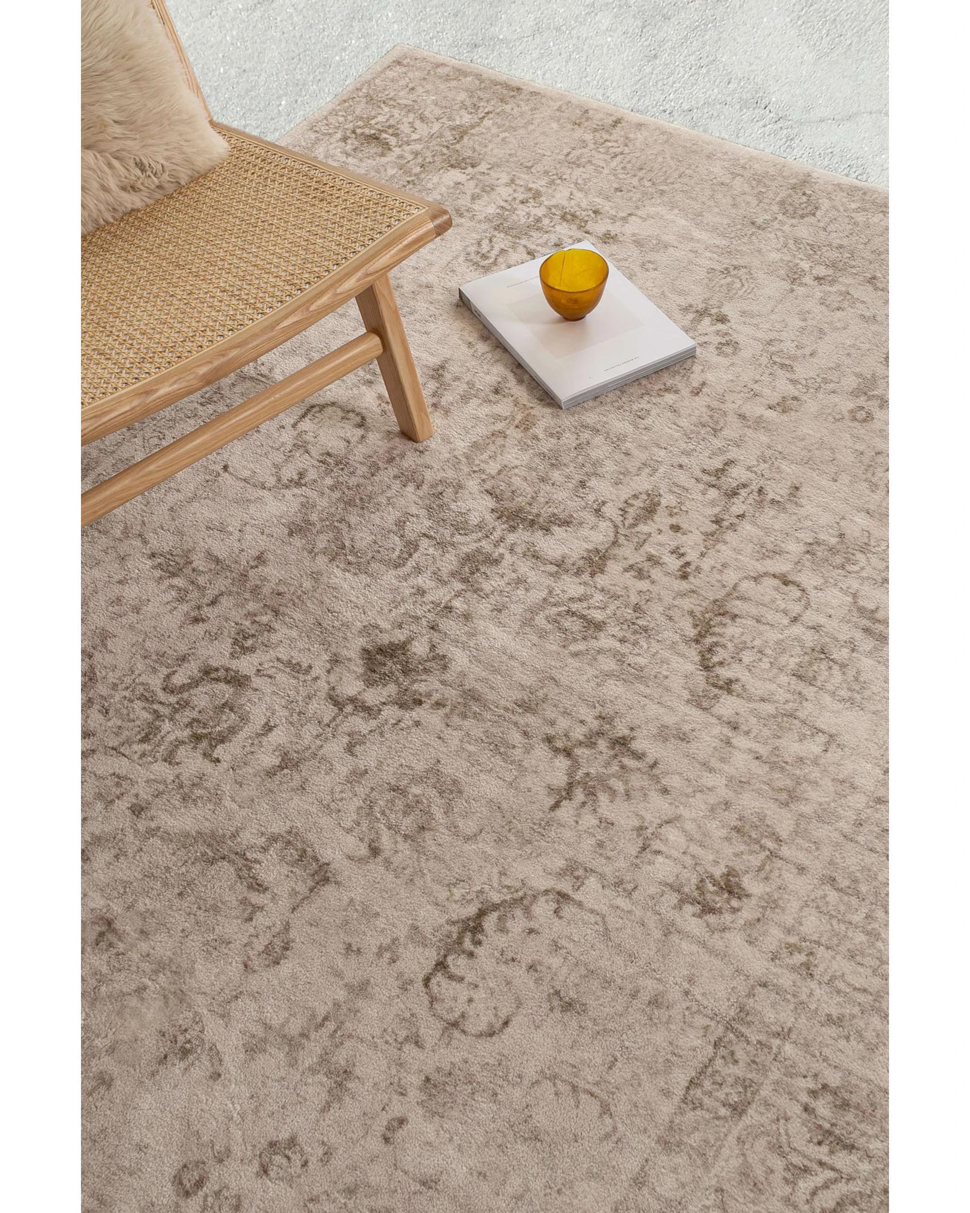 3 Loopsie Mabay Floral Medallion Washable Rug-330cm x 240cm - Beige, 3 of 7