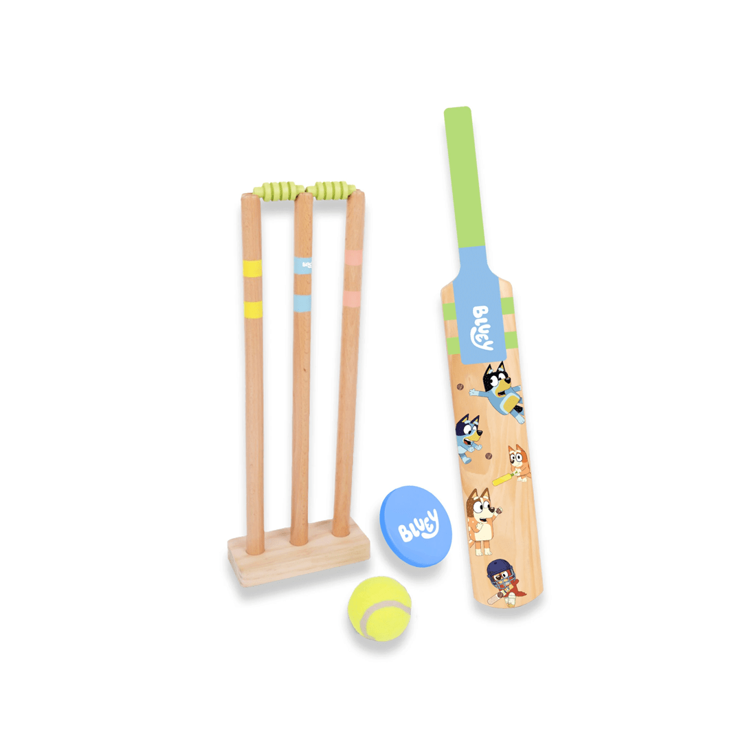 5 Bluey - Wooden Cricket Set (10 Pieces) Activity Playset, Ages 3+ - Multi, 5 of 7