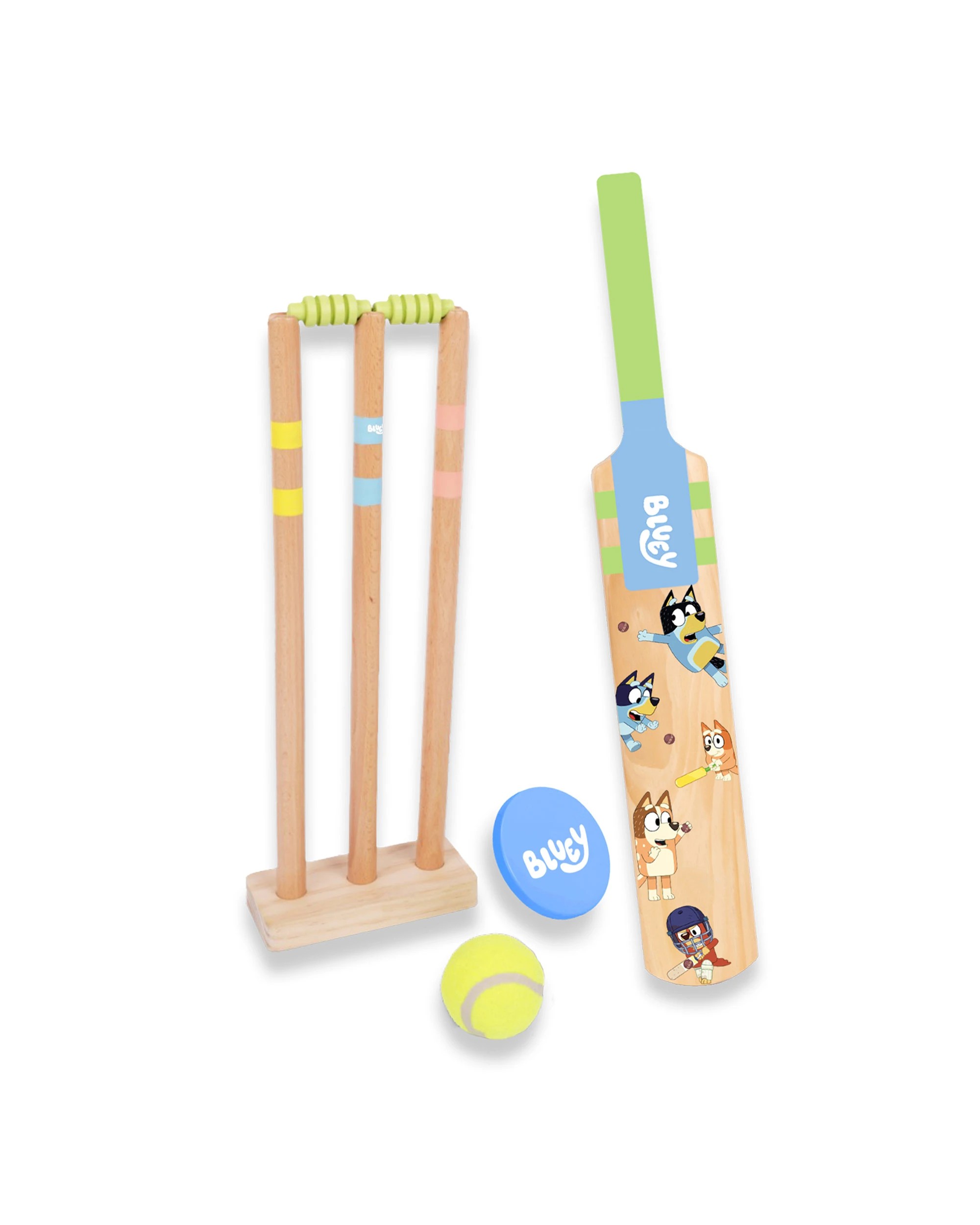 5 Bluey - Wooden Cricket Set (10 Pieces) Activity Playset, Ages 3+ - Multi, 5 of 7