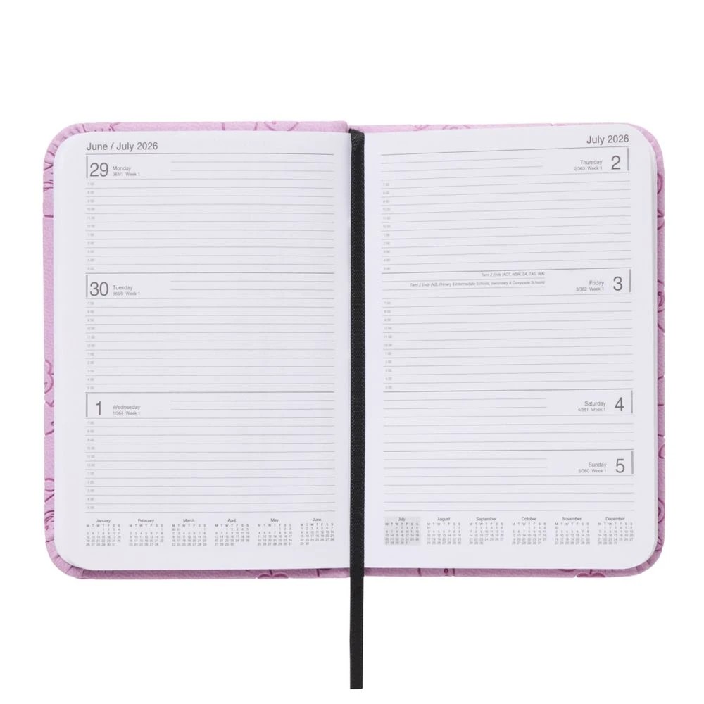 6 J.Burrows A7 Week-To-View Embossed Diary FY26/27 Pink, 6 of 6