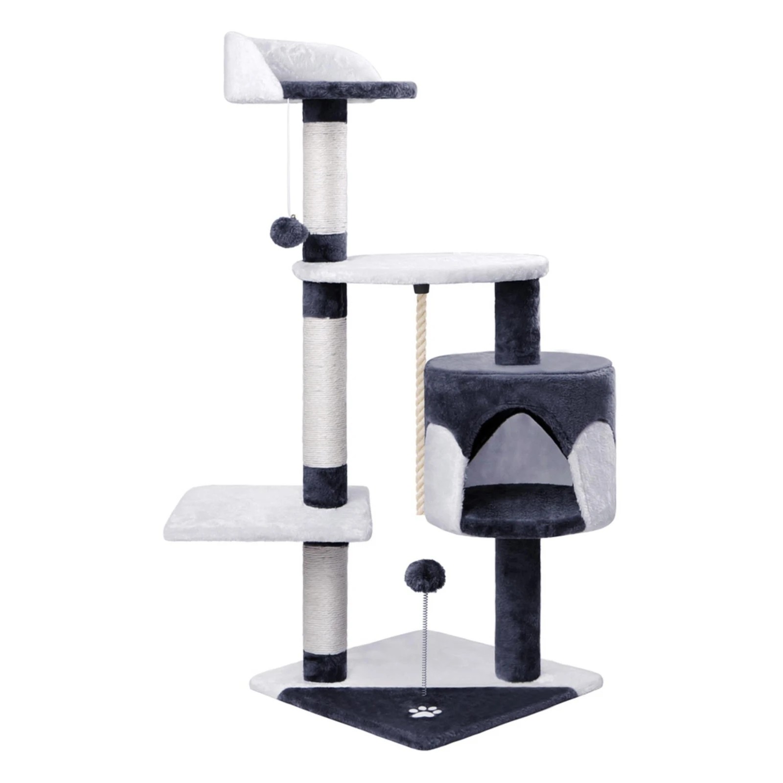 1 Beastie Cat Tree Scratching Post Scratcher Tower Condo House Furniture 112CM - Grey White, 1 of 5