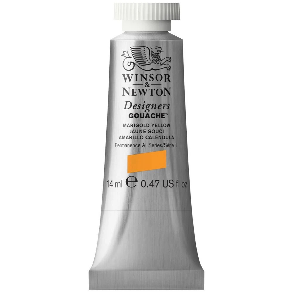 1 Winsor & Newton Designers Gouache 14mL Marigold Yellow  S1, 1 of 1