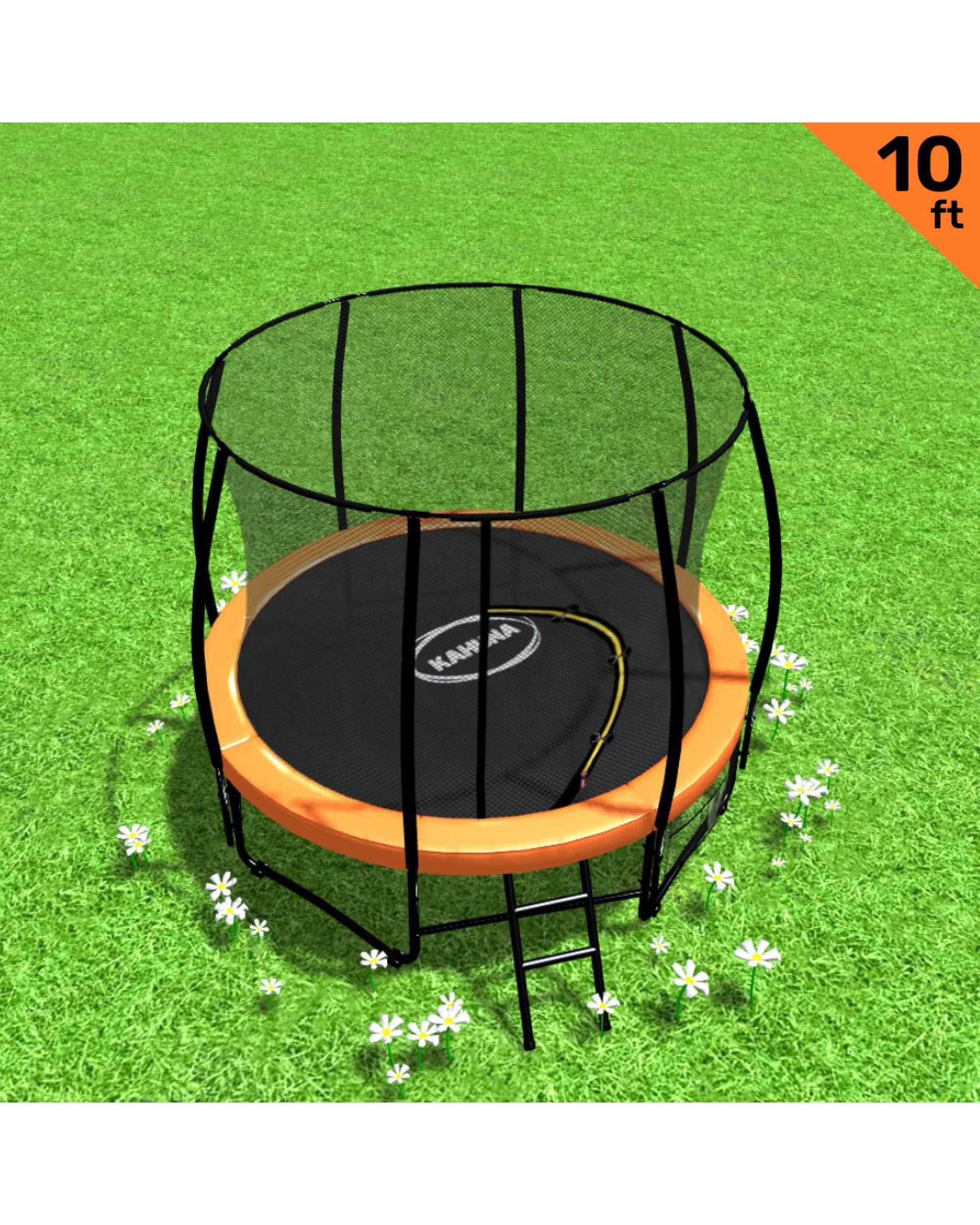 1 Kahuna Classic 10 ft Trampoline - Orange, 1 of 8
