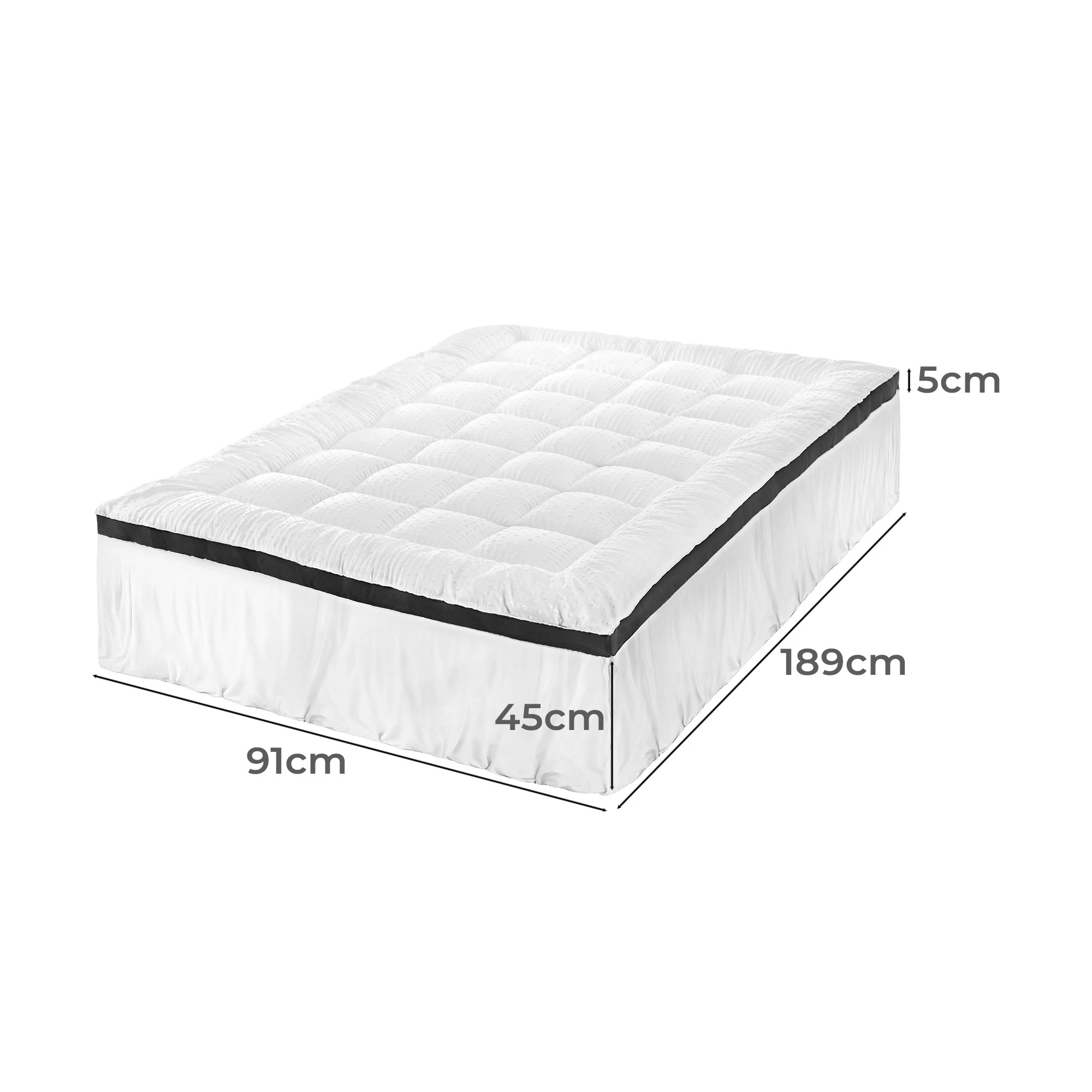 2 Bedra Bedding Mattress Topper 3D Bubble Pillowtop Bed Protector Single - White, 2 of 7