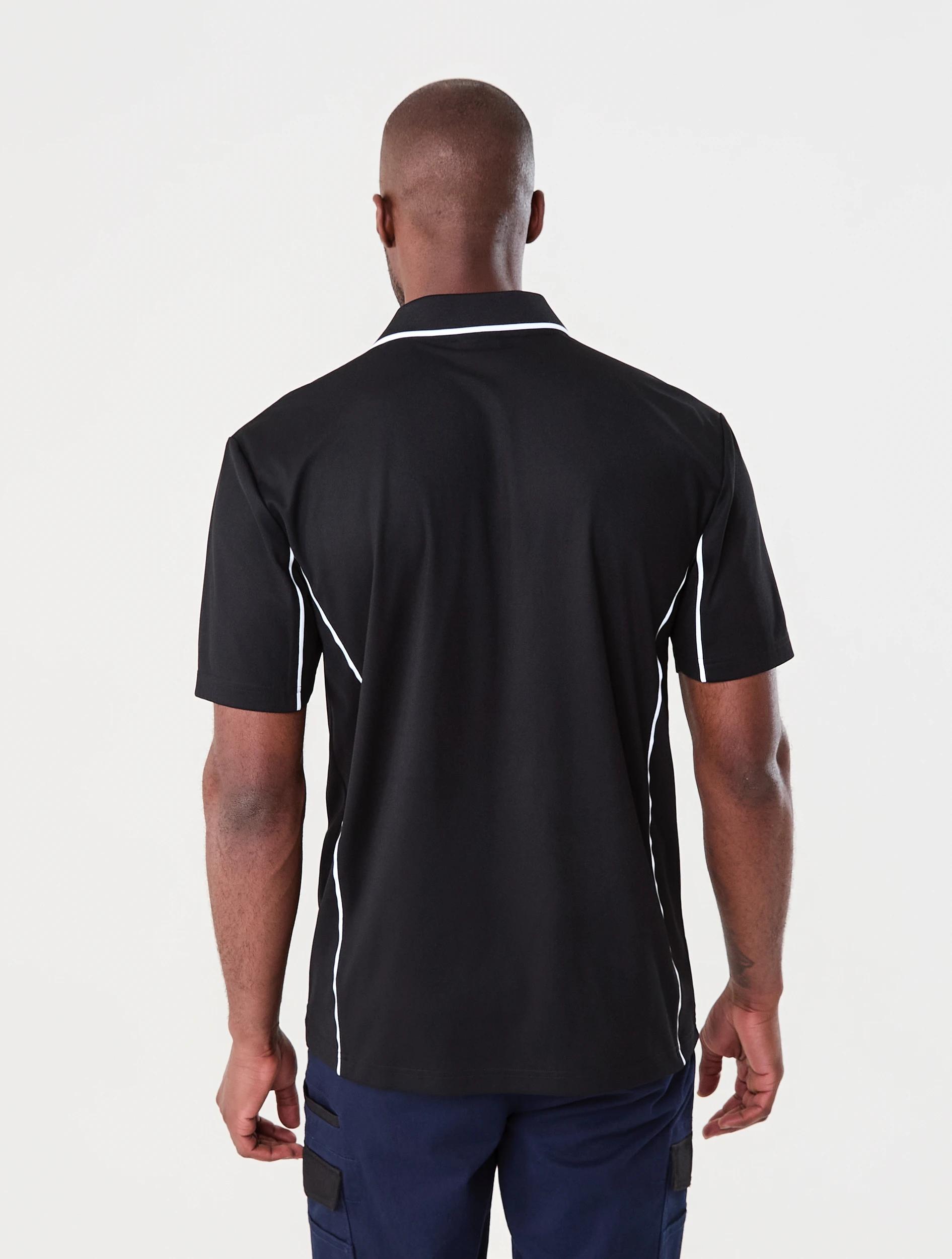 3 Workwear Short Sleeve Polo Shirt BLACK, 3 of 7