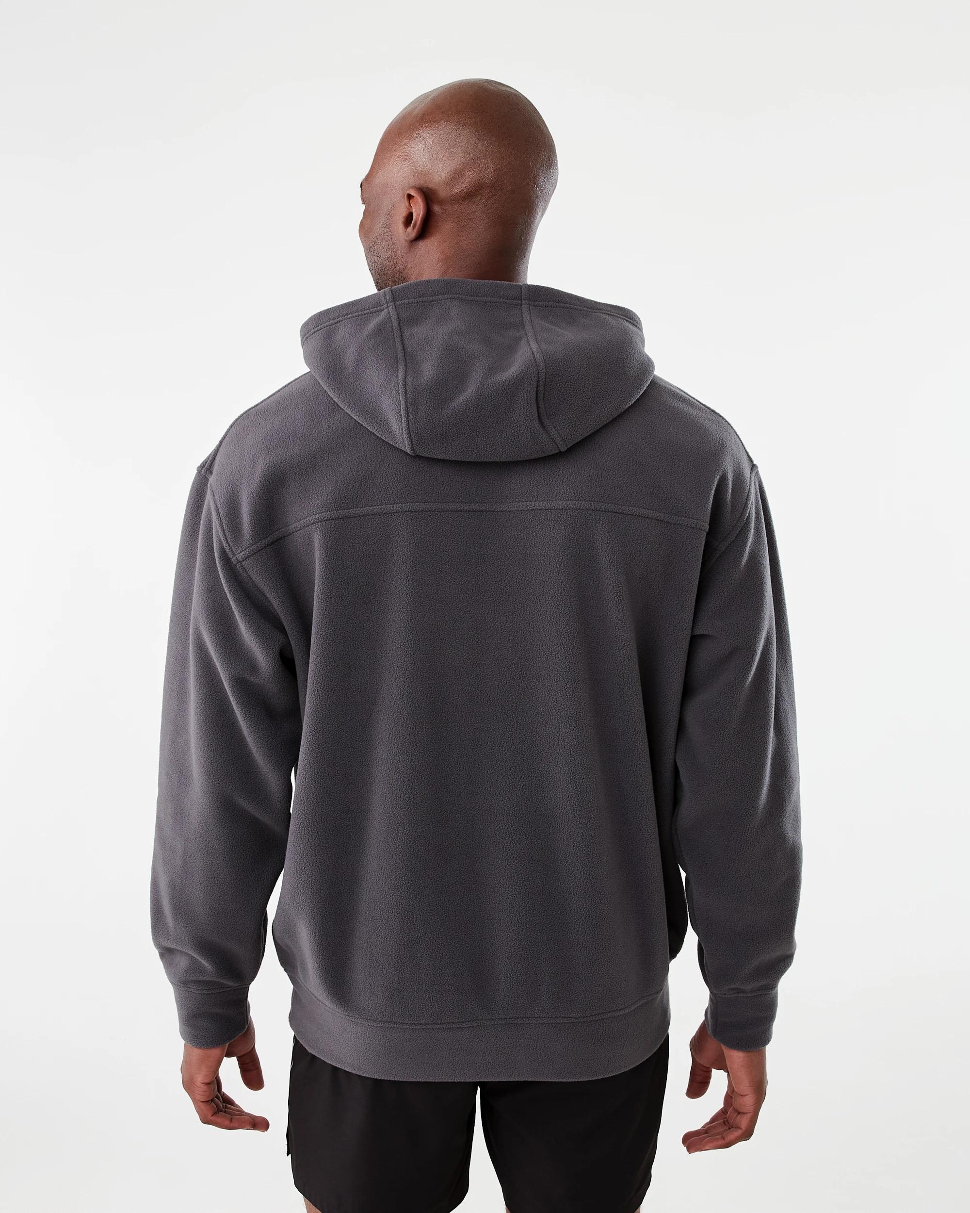 3 Active Mens Oversized Polar Fleece Hoodie Gry Drkish, 3 of 7