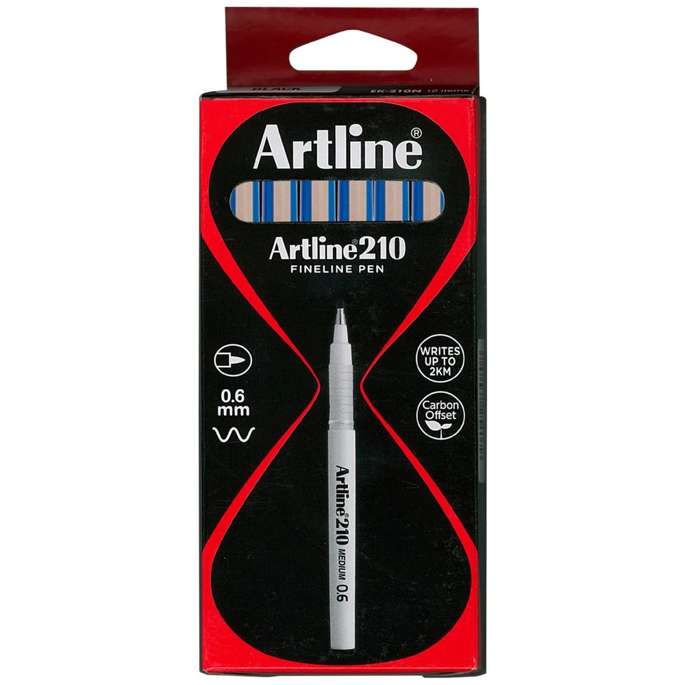 1 Artline 210 Fineliners 0.6mm Blue 12 Pack, 1 of 2