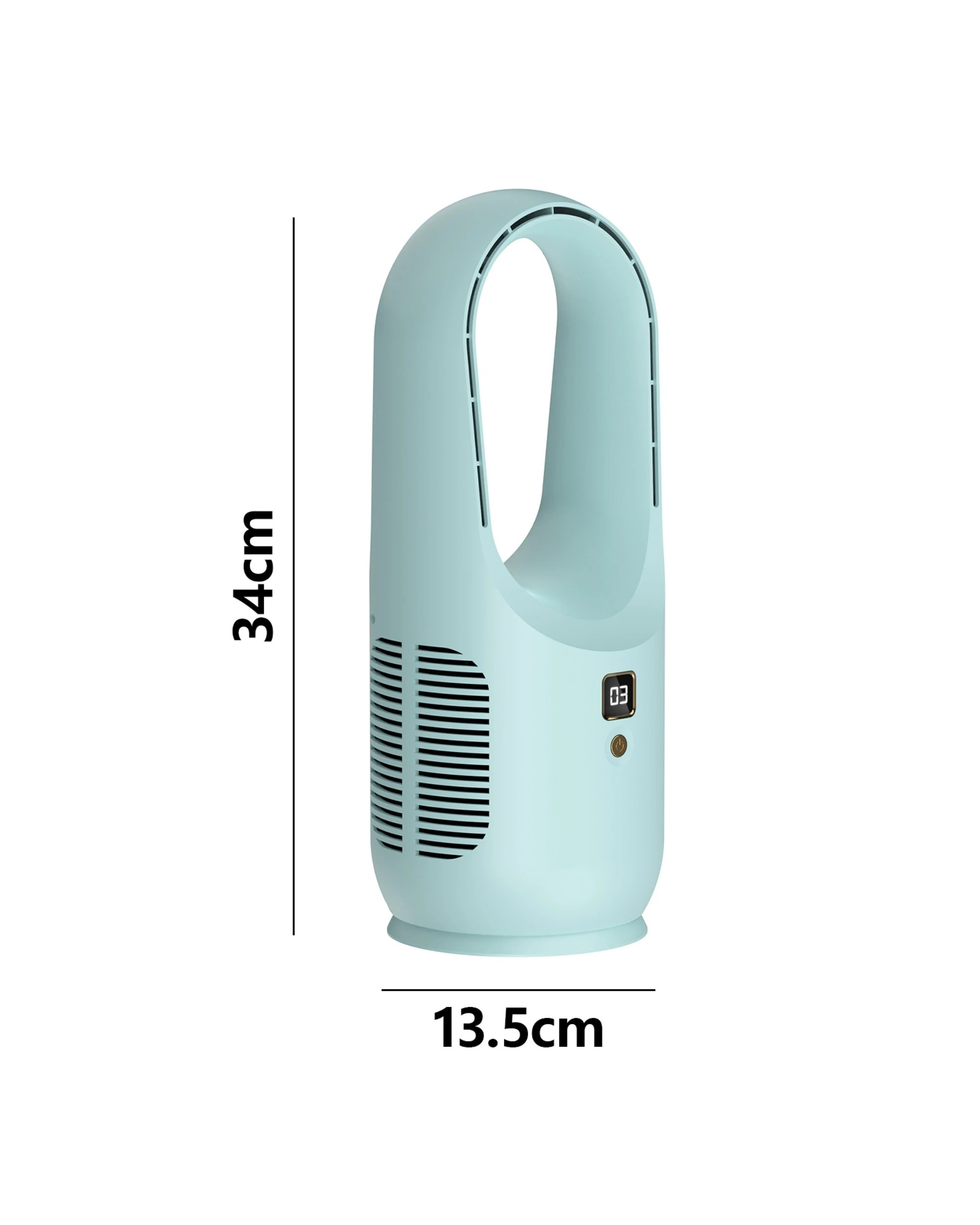 6 ADVWIN USB Desk Fan, Portabl Bladeless Fan Rechargeable Stand Fan for Home, Office, Dorm Blue, 6 of 7