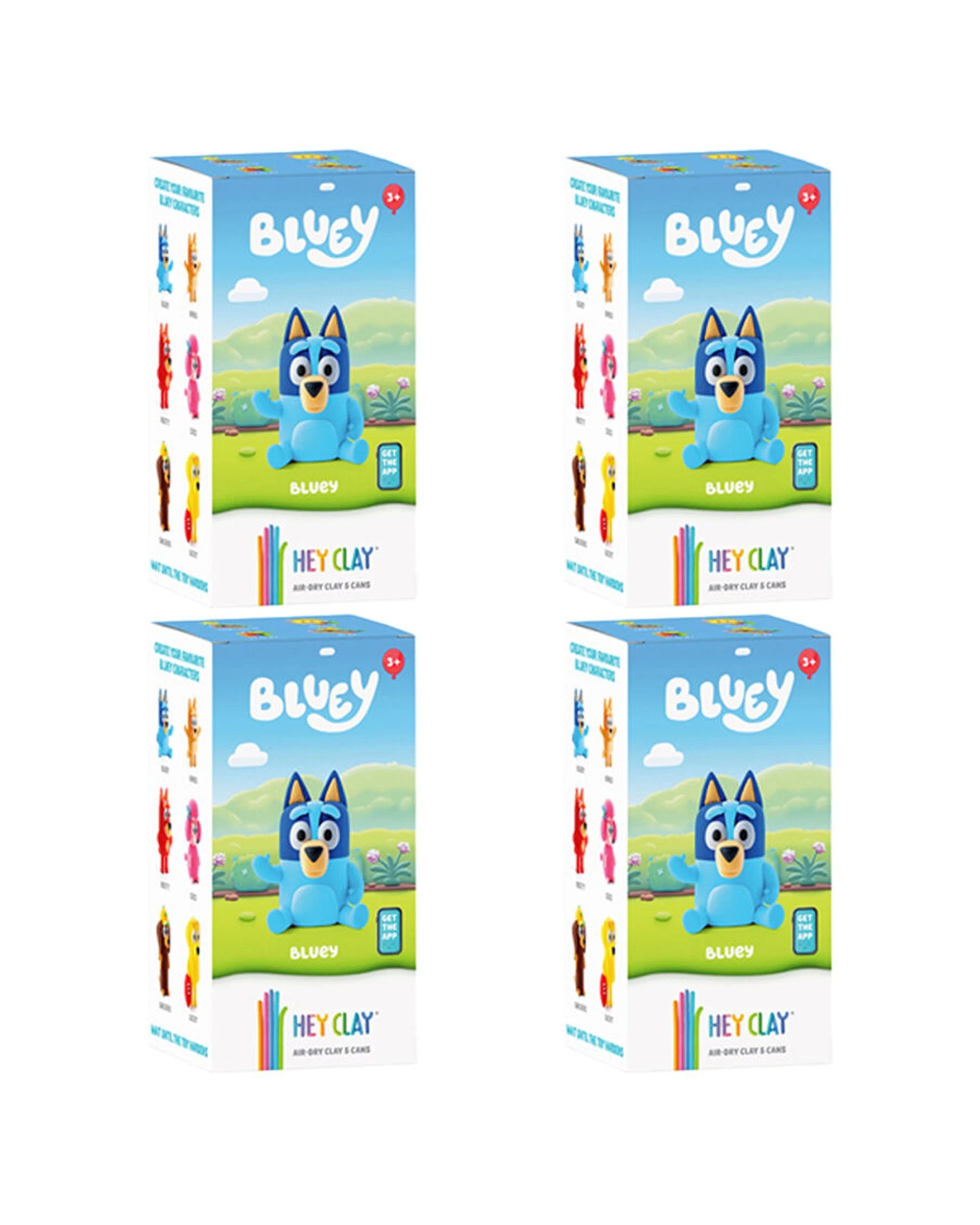 1 Hey Clay Bluey Single Character Kids Modelling Clay Set 5 Coloured Cans 4PK - Multi, 1 of 5