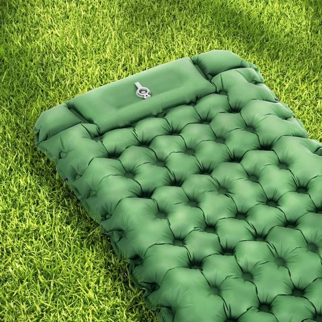 4 Weisshorn Self Inflating Mattress Camping Sleeping Mat Air Bed Pad Single Pillow - Green, 4 of 6