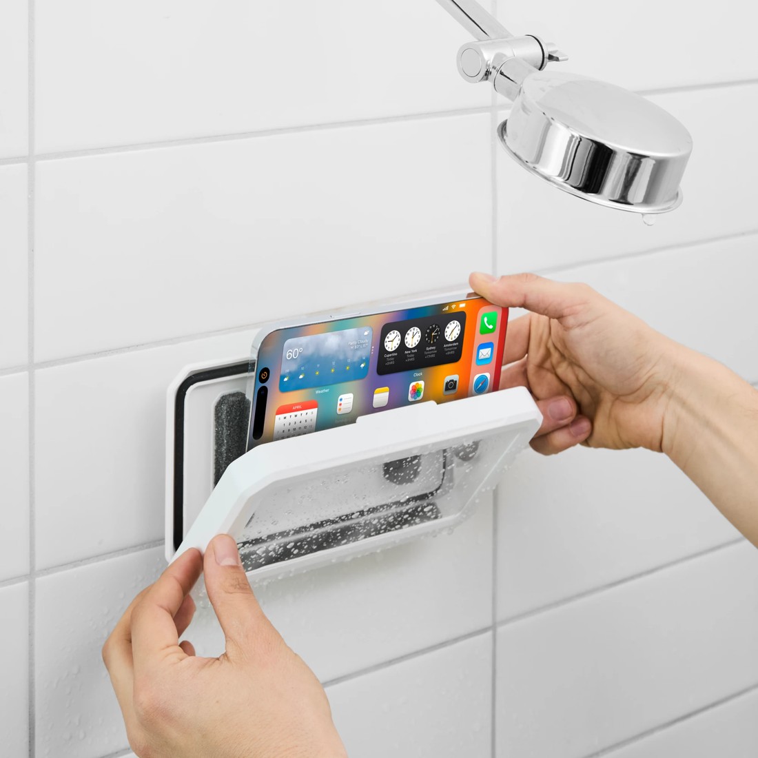 2 Shower Phone Holder - White, 2 of 10