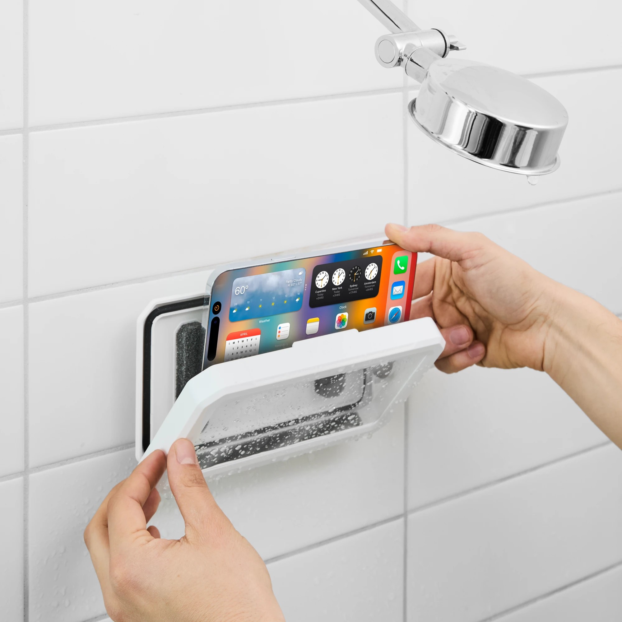 2 Shower Phone Holder - White, 2 of 10