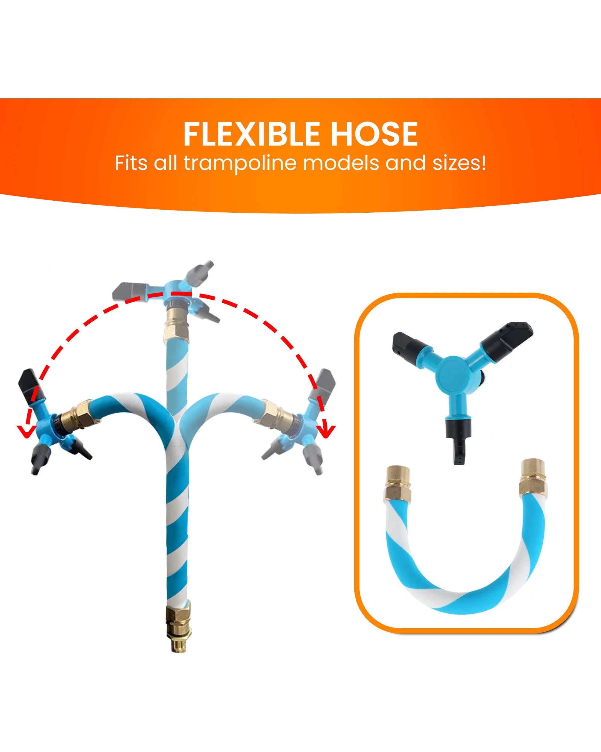 7 Kahuna Waterpark Rotating Trampoline Water Sprinkler Kit With Adjustable Hose, 7 of 10