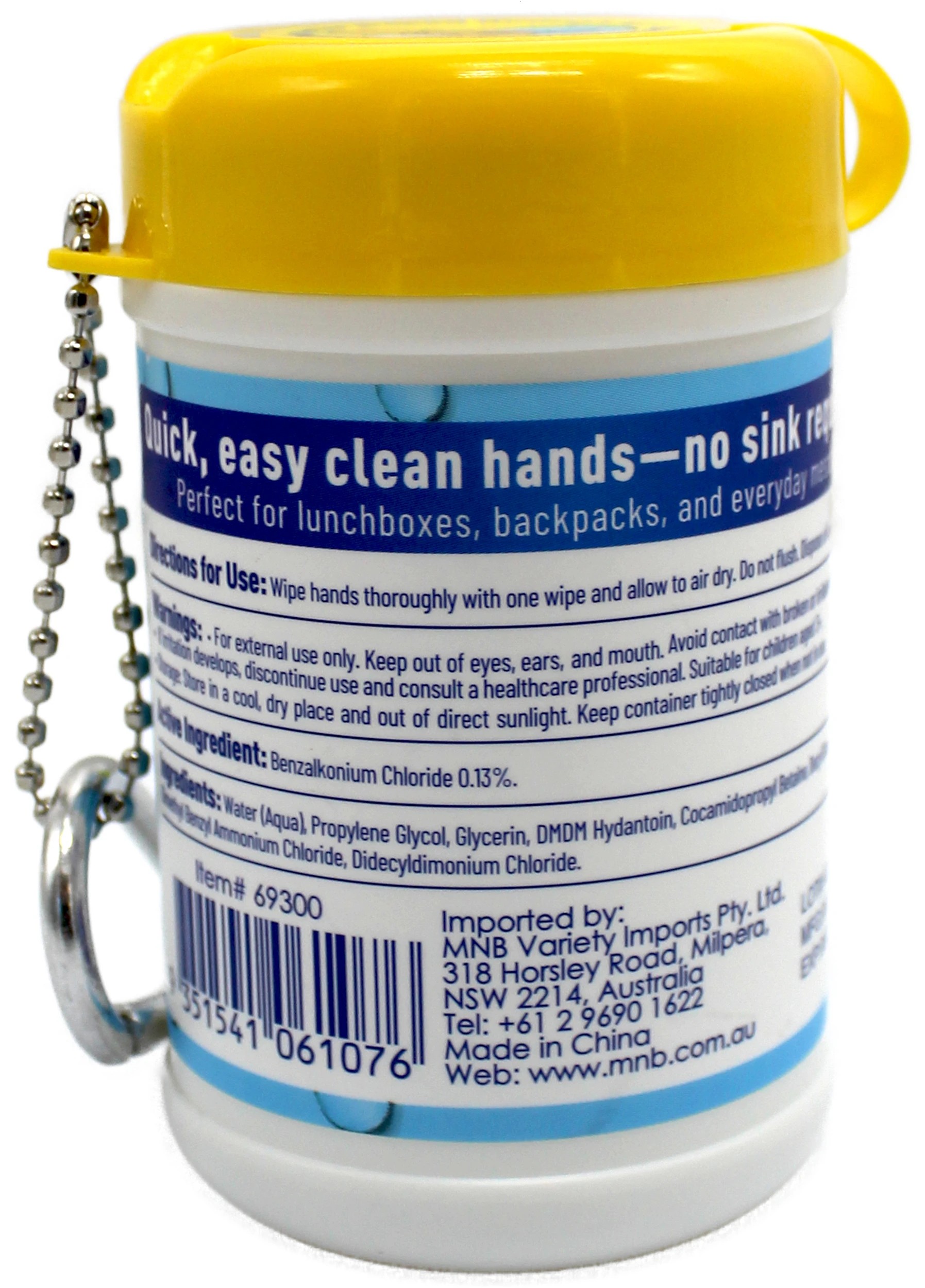 2 SwissCare 20 Piece Anti-Bacterial Keychain Handwipes - Zesty Lemon, 2 of 2