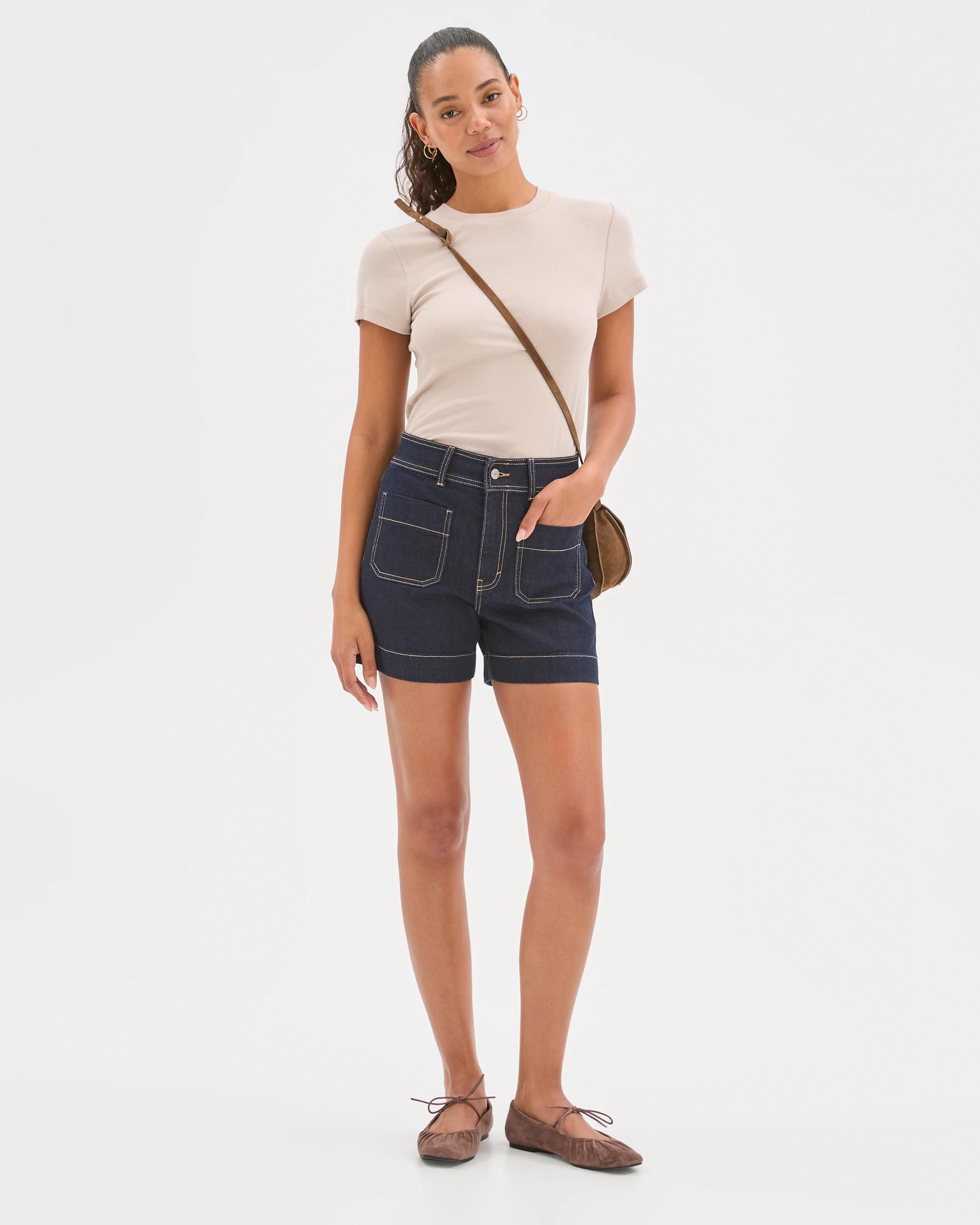 1 Target Denim Mila Denim Shorts DARK INDIGO, 1 of 7