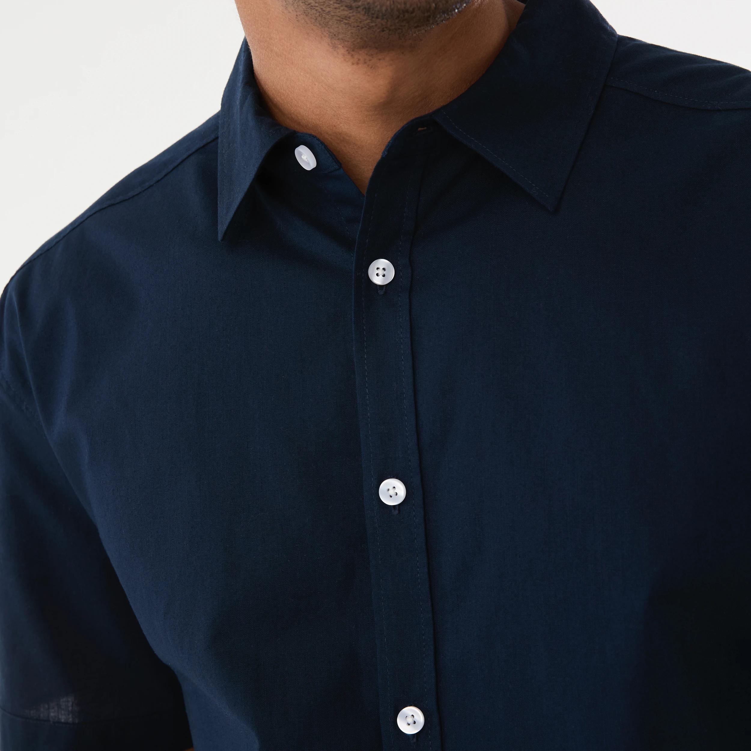5 Short Sleeve Cotton Linen Shirt Sky Cptn, 5 of 5