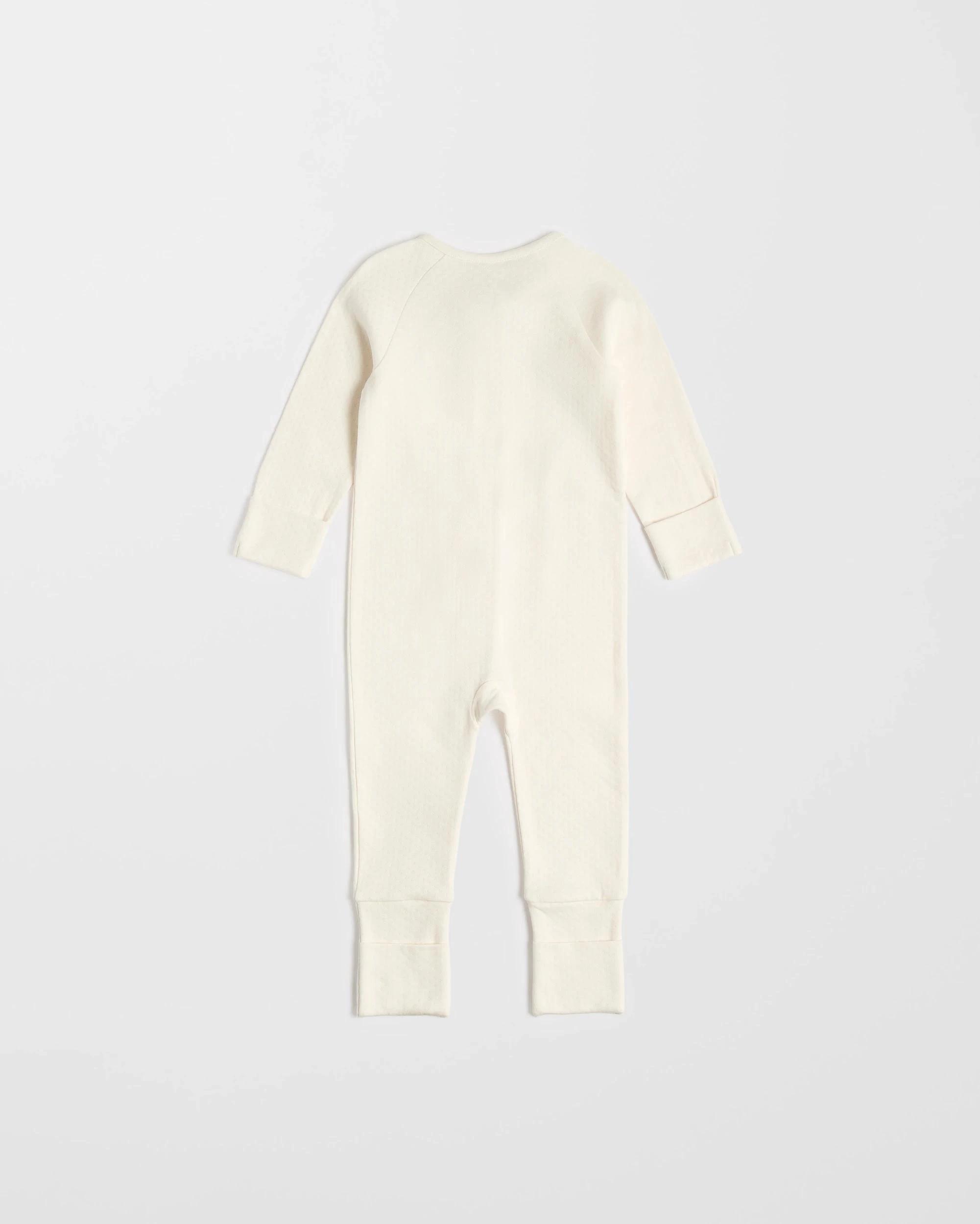 3 Target Organic Cotton Baby Pointelle Zip Coverall CREAM, 3 of 3