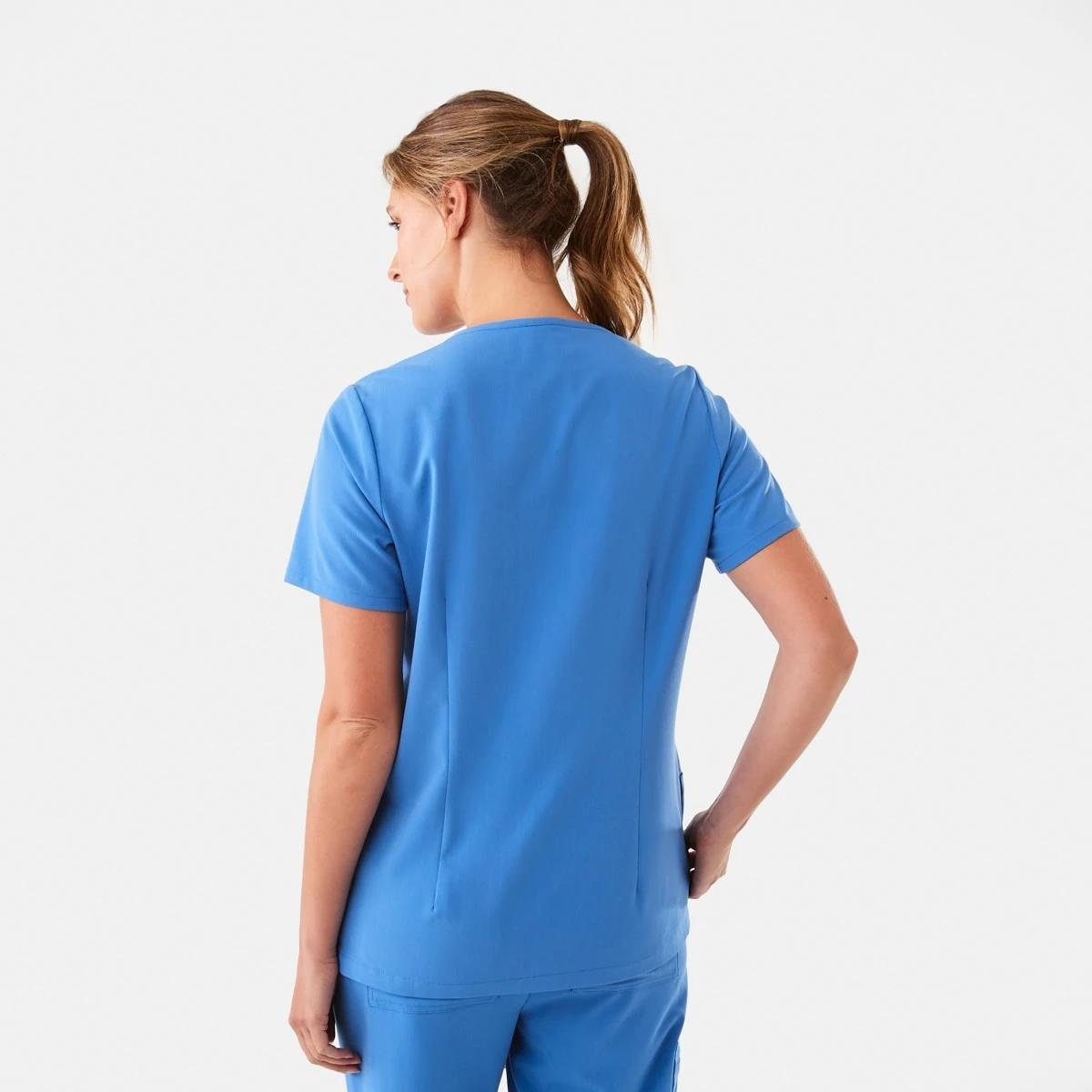 3 Work Short Sleeve Scrub Top Blu Palace, 3 of 9