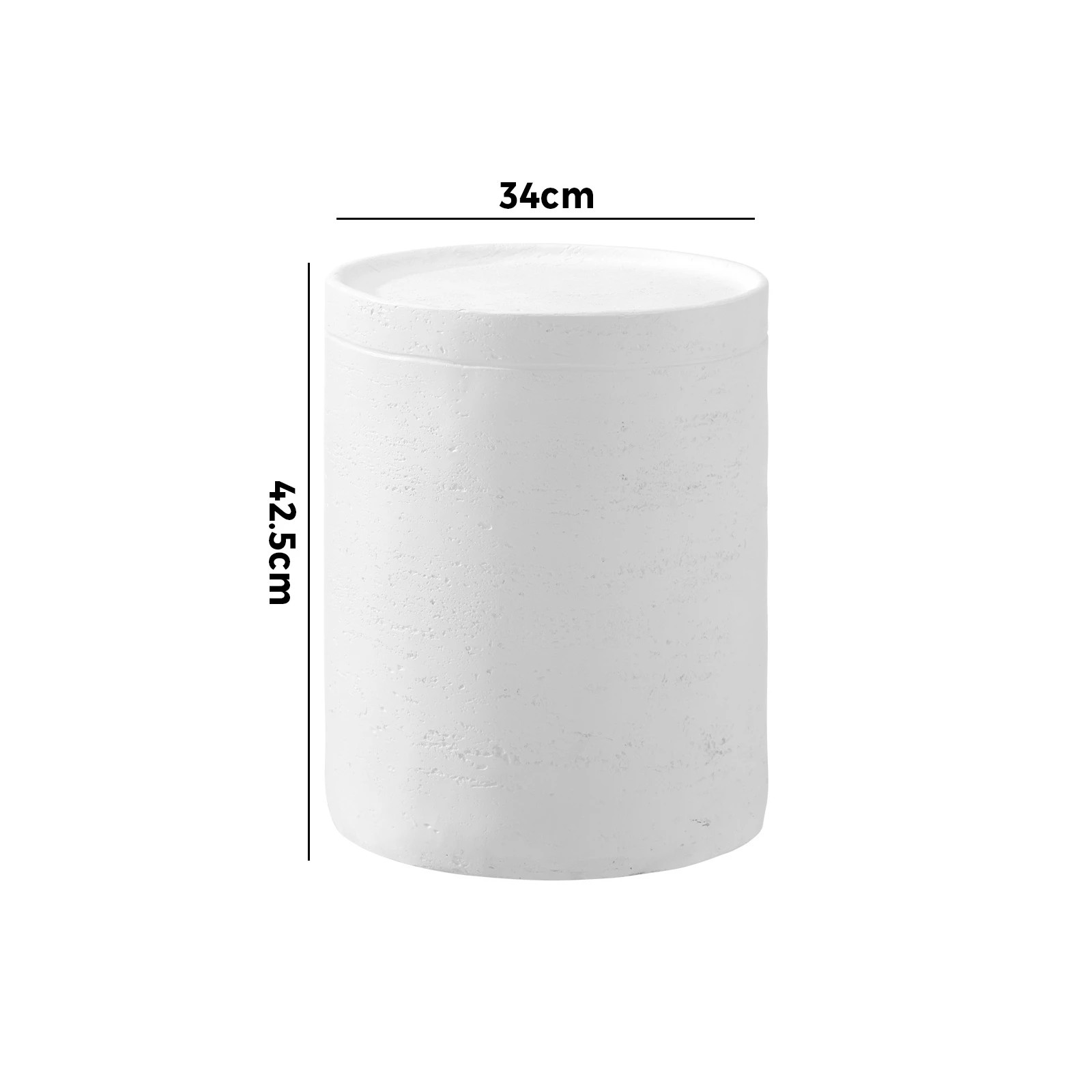 8 Oikiture Side Table Coffee End Stool Bedside Stand Stone  Outdoor
 - White, 8 of 8