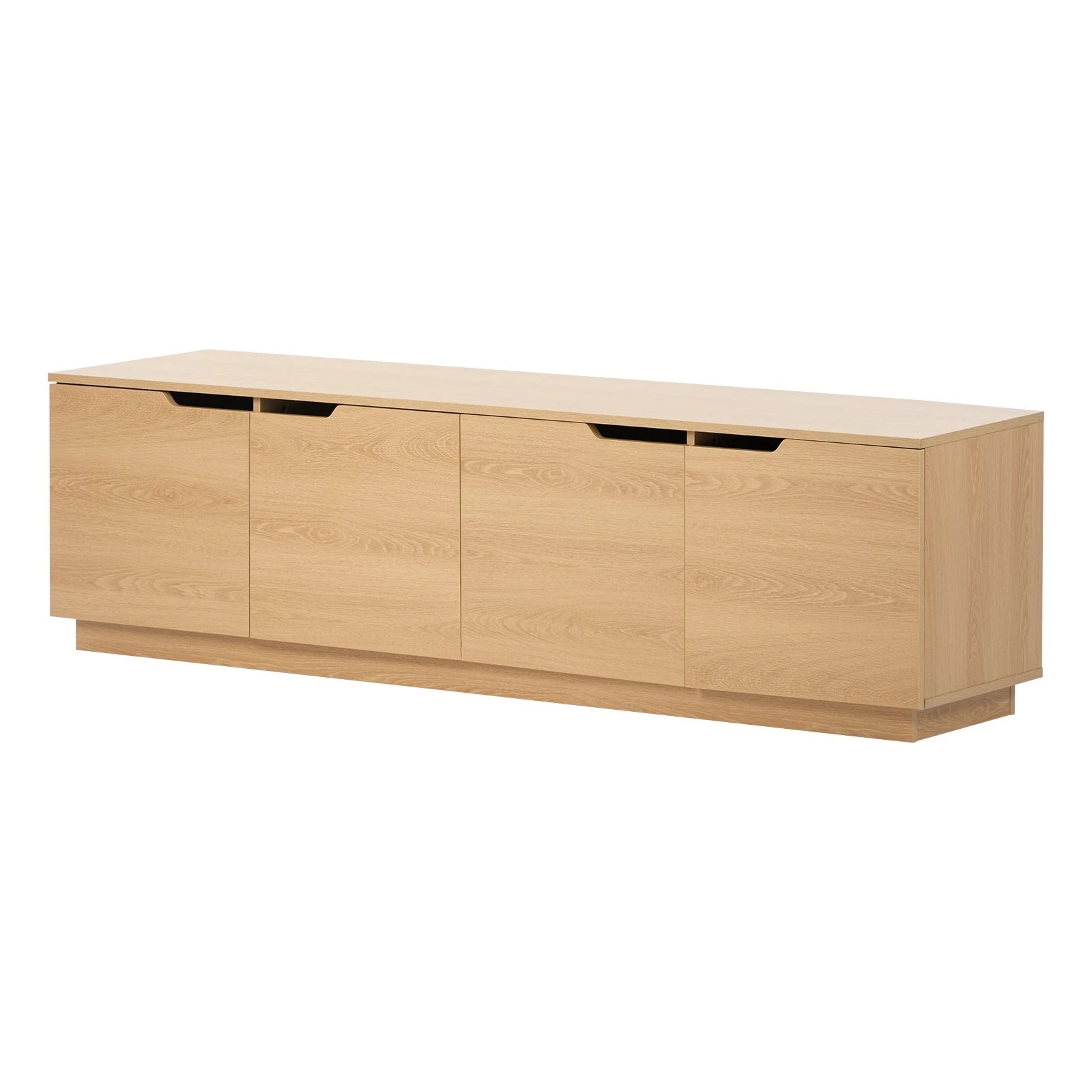 1 Oikiture TV Cabinet Wooden Entertainment Unit 180cm - Natural, 1 of 10