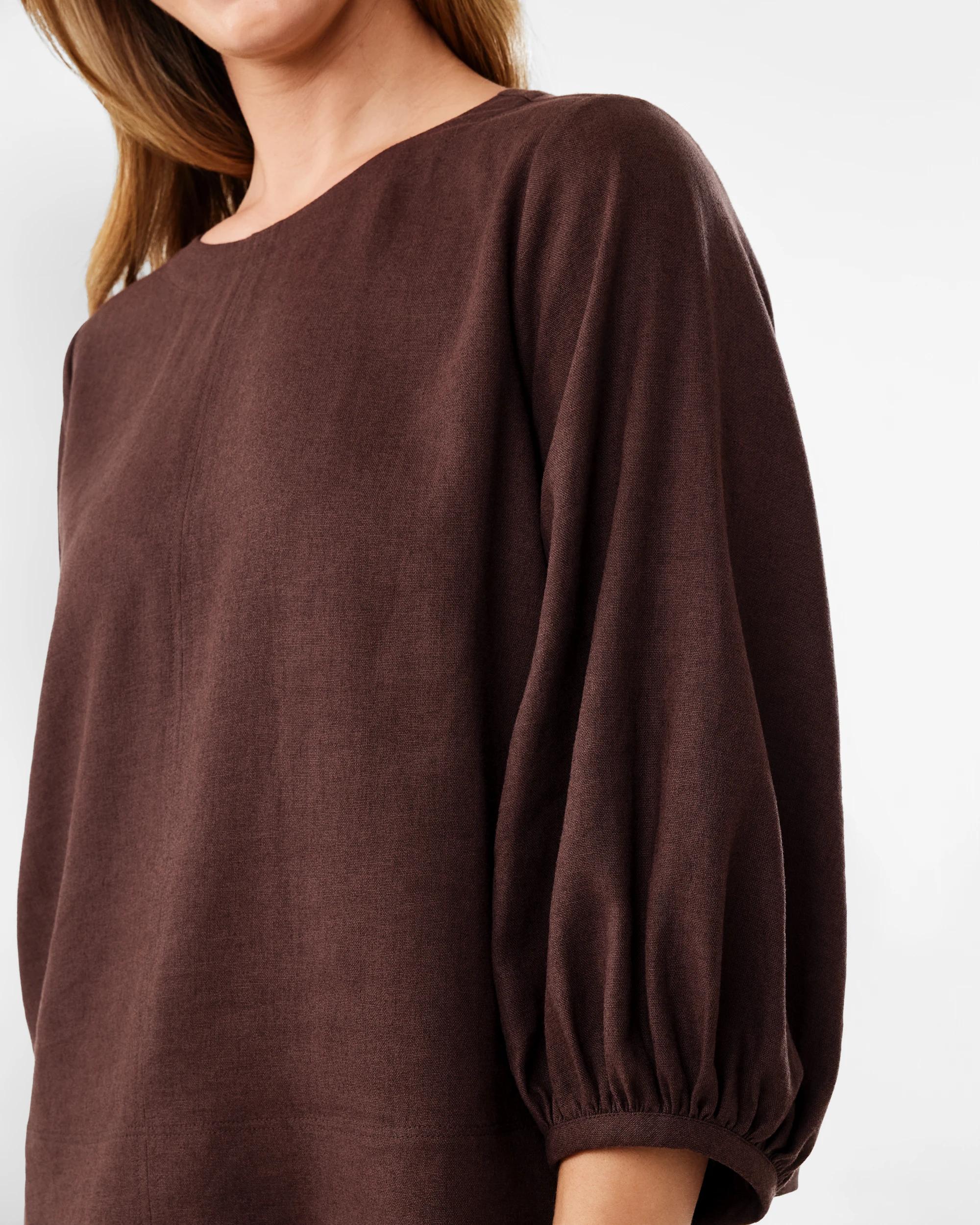 6 Long Sleeve Lined Blend Top Melt Brown, 6 of 6