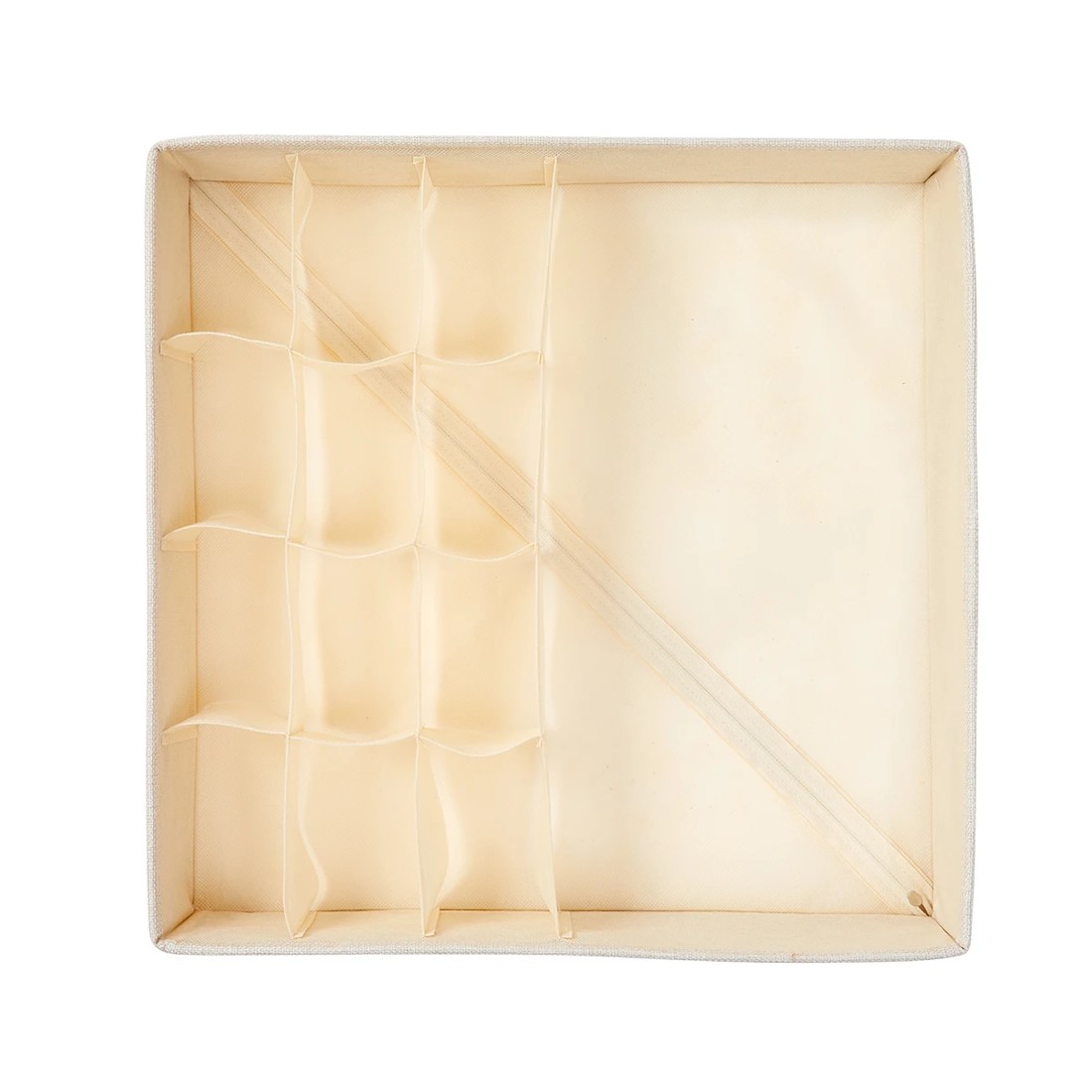 5 Linen Look Multi Grid Organiser - Beige, 5 of 8