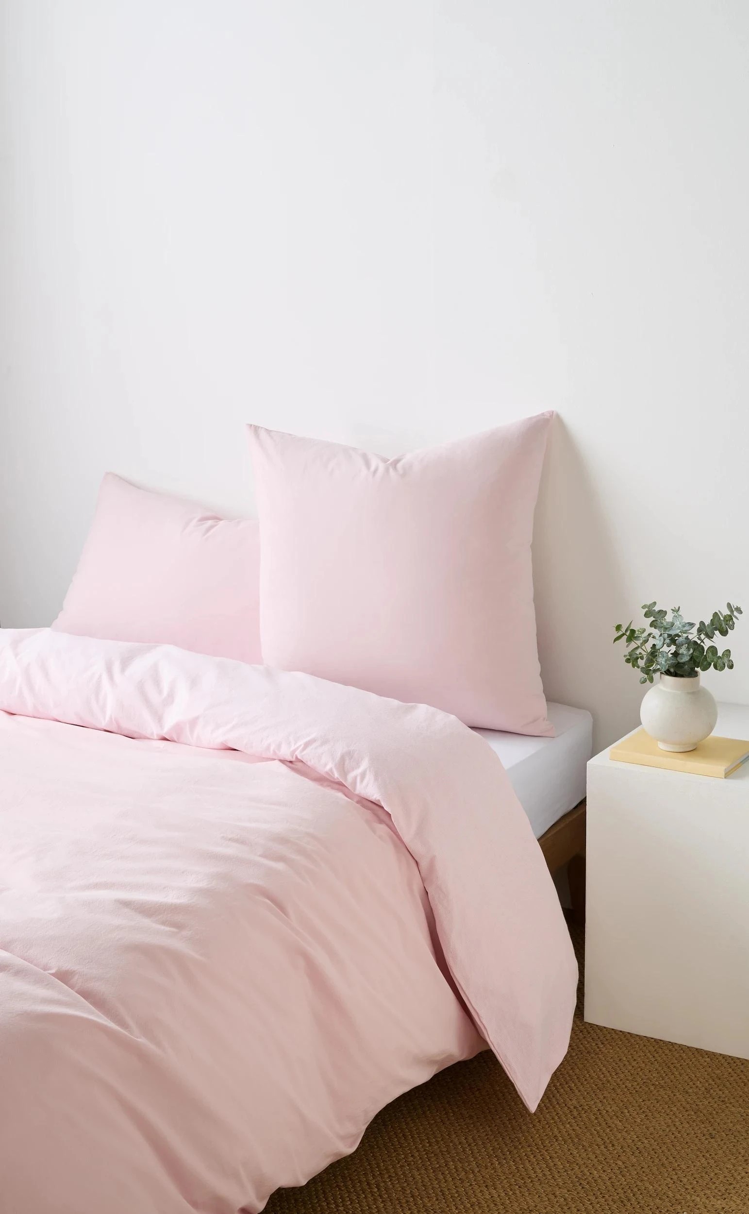 1 Arlo Cotton Stonewash European Pillowcase - Queen Bed - Pink, 1 of 2