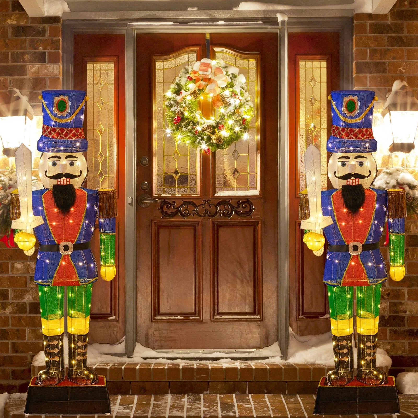 3 Costway 3D Nutcracker Soldier w/Sword LED Lit Fairy Lights Indoor Christmas Decoration, 3 of 3