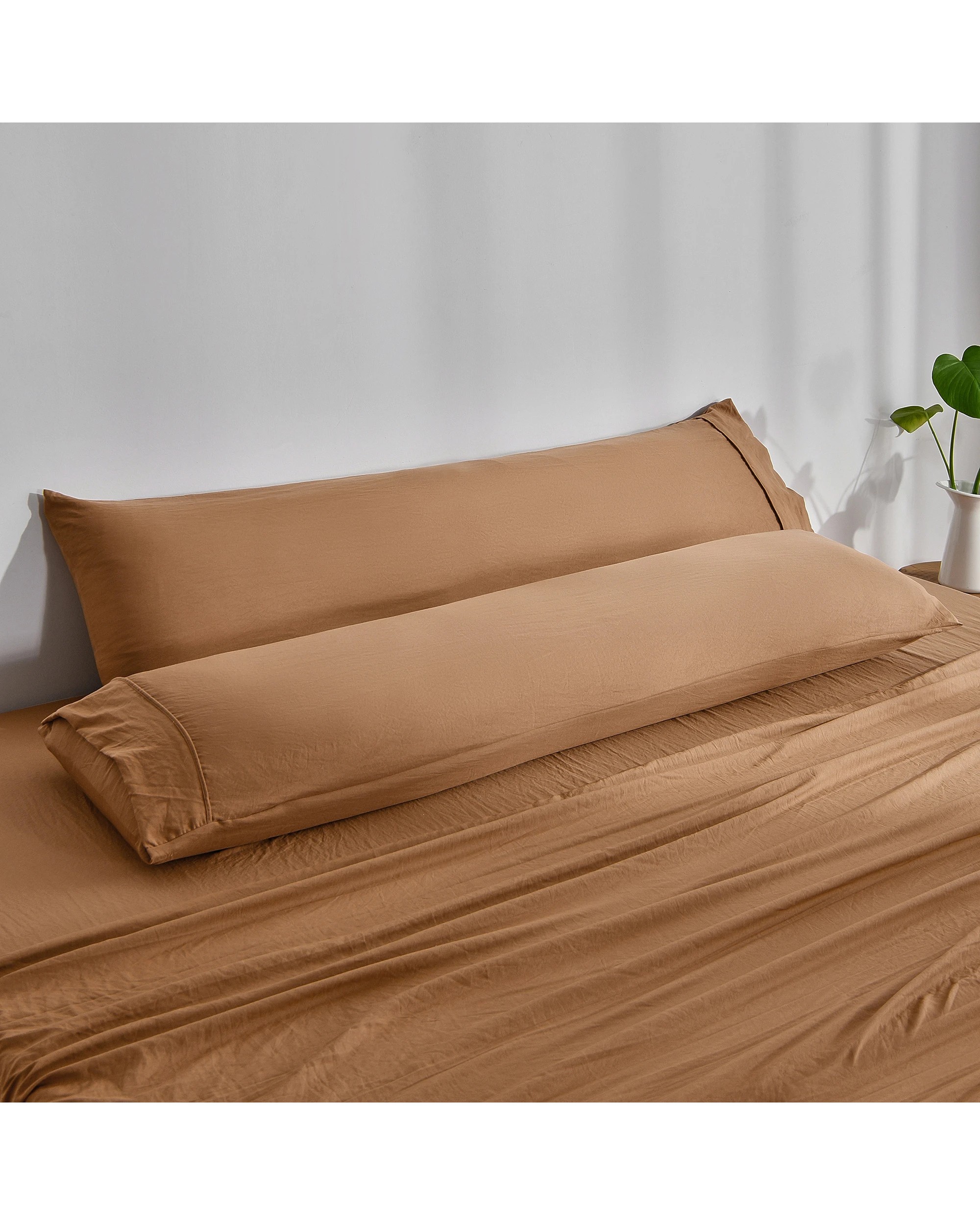 3 Dreamaker Superfine Washed Microfibre Body Pillowcase Twin Pack - Rust, 3 of 5