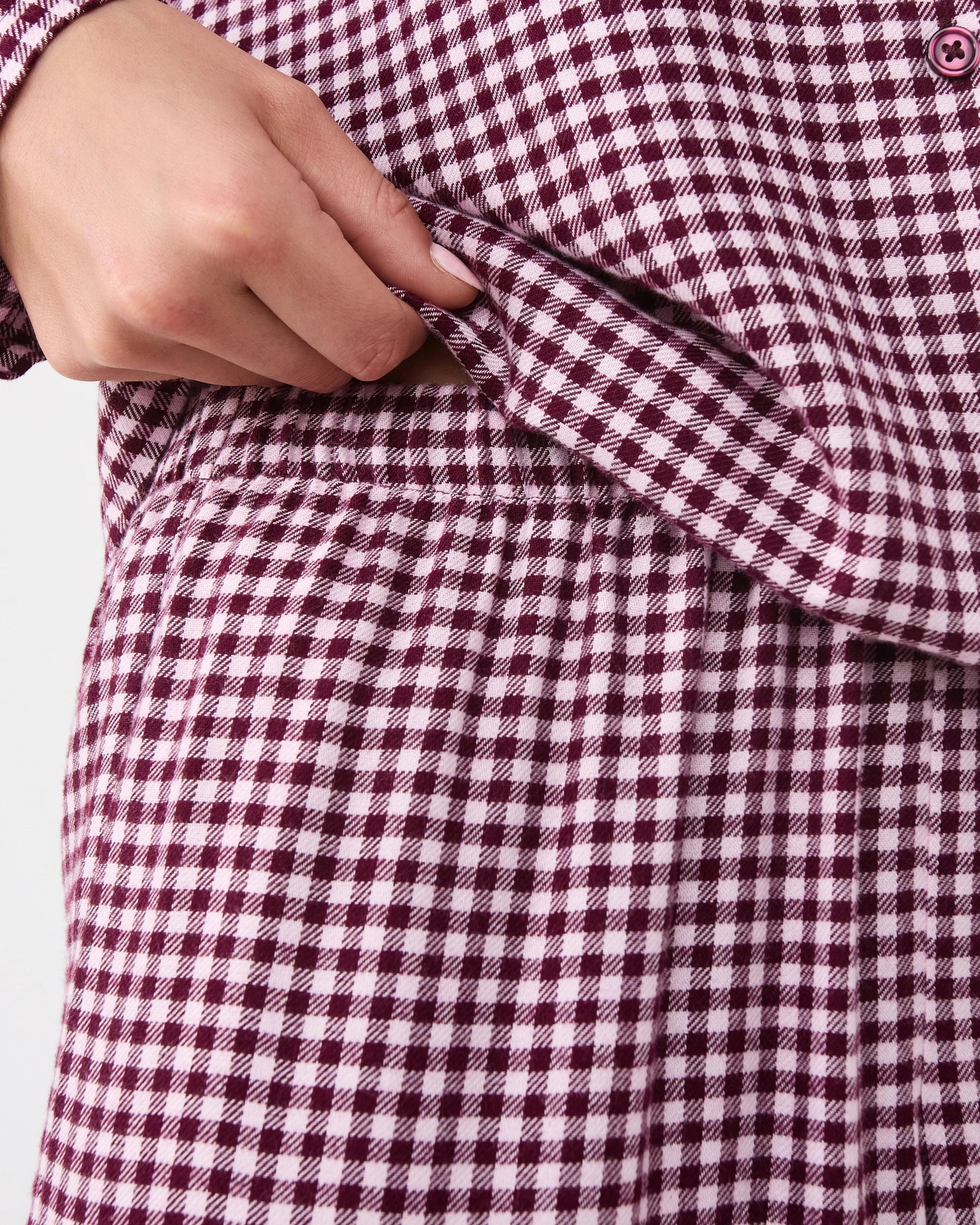 7 Collar Flannel Pyjama Set Red Chk, 7 of 7