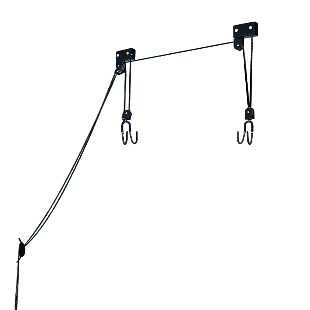 1 Monvelo Bike Lift Pulley System Ceiling Hook Garage Storage Rack, 1 of 7