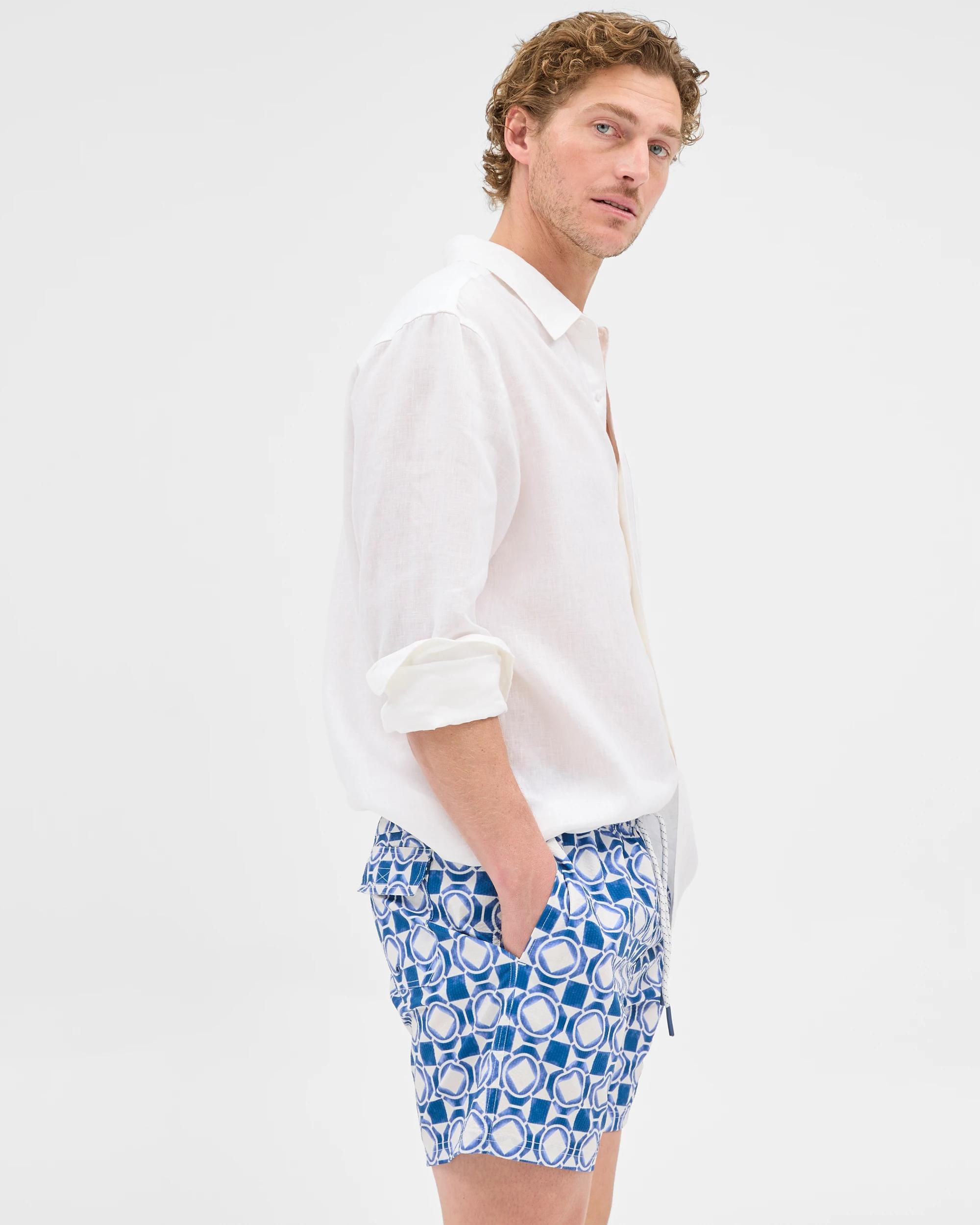 7 Target Seersucker Tile Print Swim Boardshorts BLUE, 7 of 7