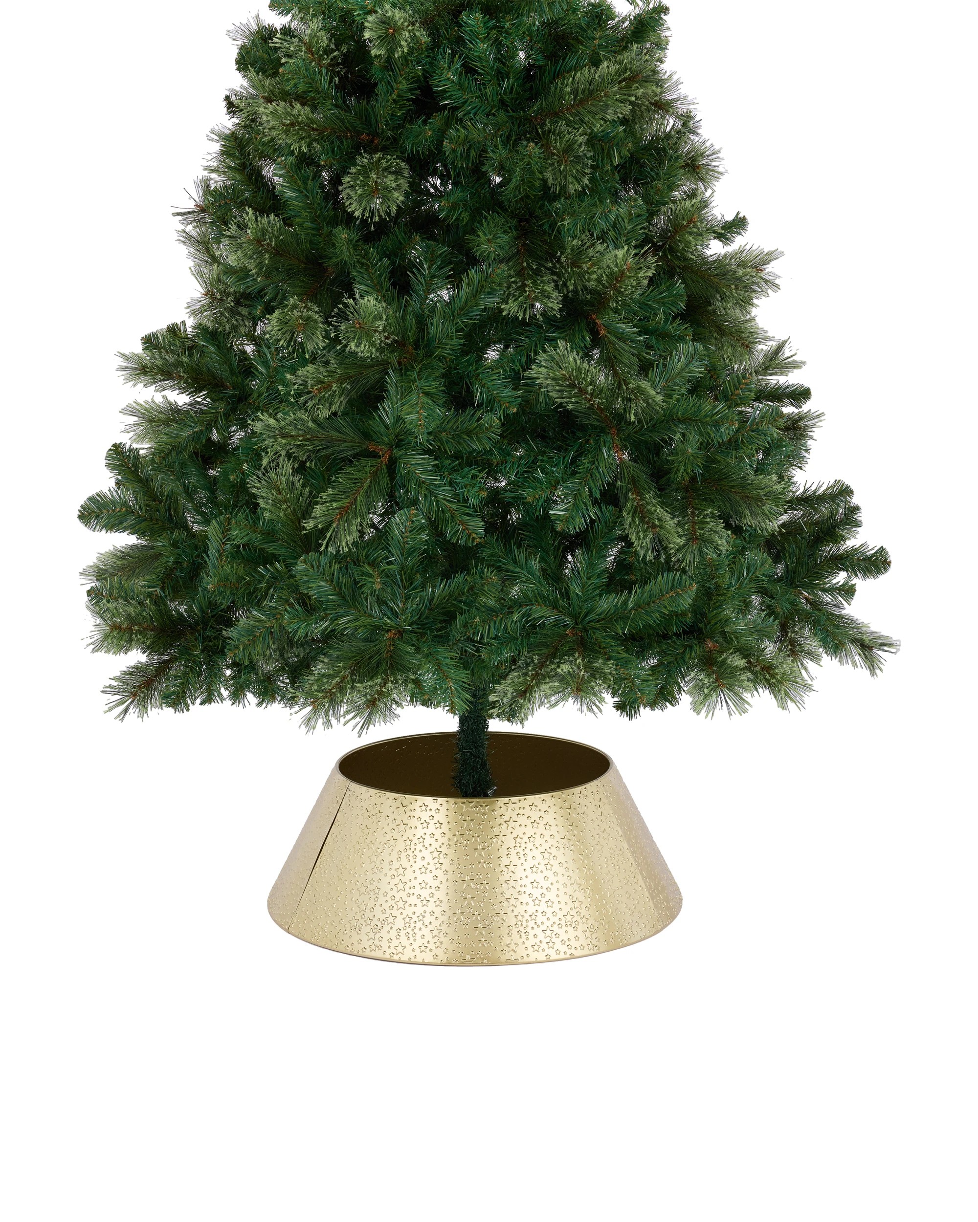 1 Metal Star Print Tree Collar - Gold Look, 1 of 5