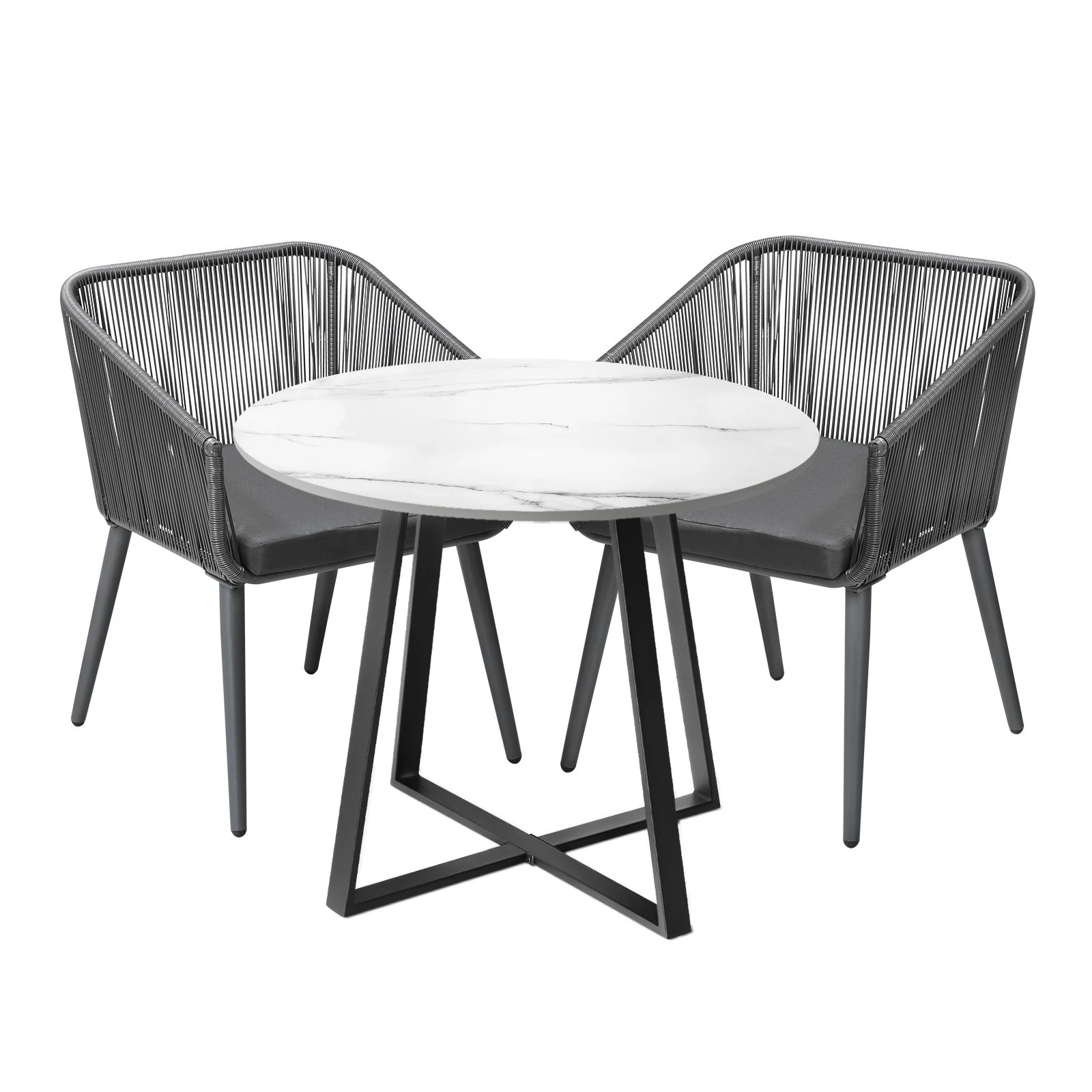 1 Livsip 3x Outdoor Dining Setting Sintered Stone Table Patio Furniture Bistro Set - Multi, 1 of 10