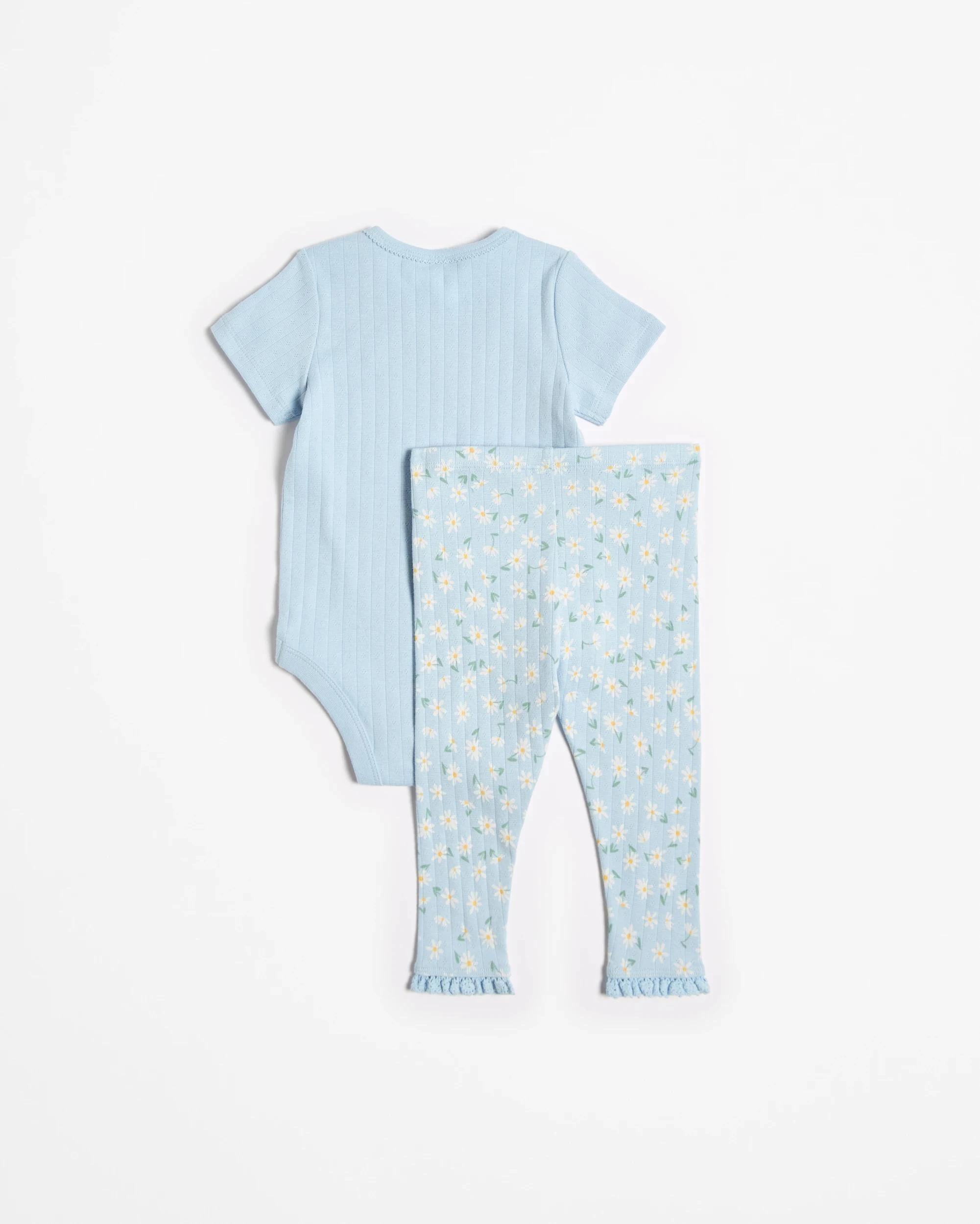 3 Target Baby Baby Girls Pointelle Bodysuit and Leggings 2 Piece Set - Daisy DAISY, 3 of 3