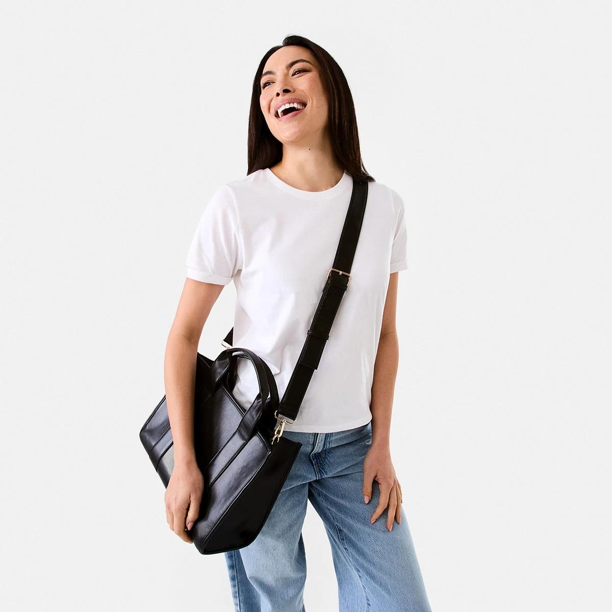 7 Large City Tote Bag Black, 7 of 8