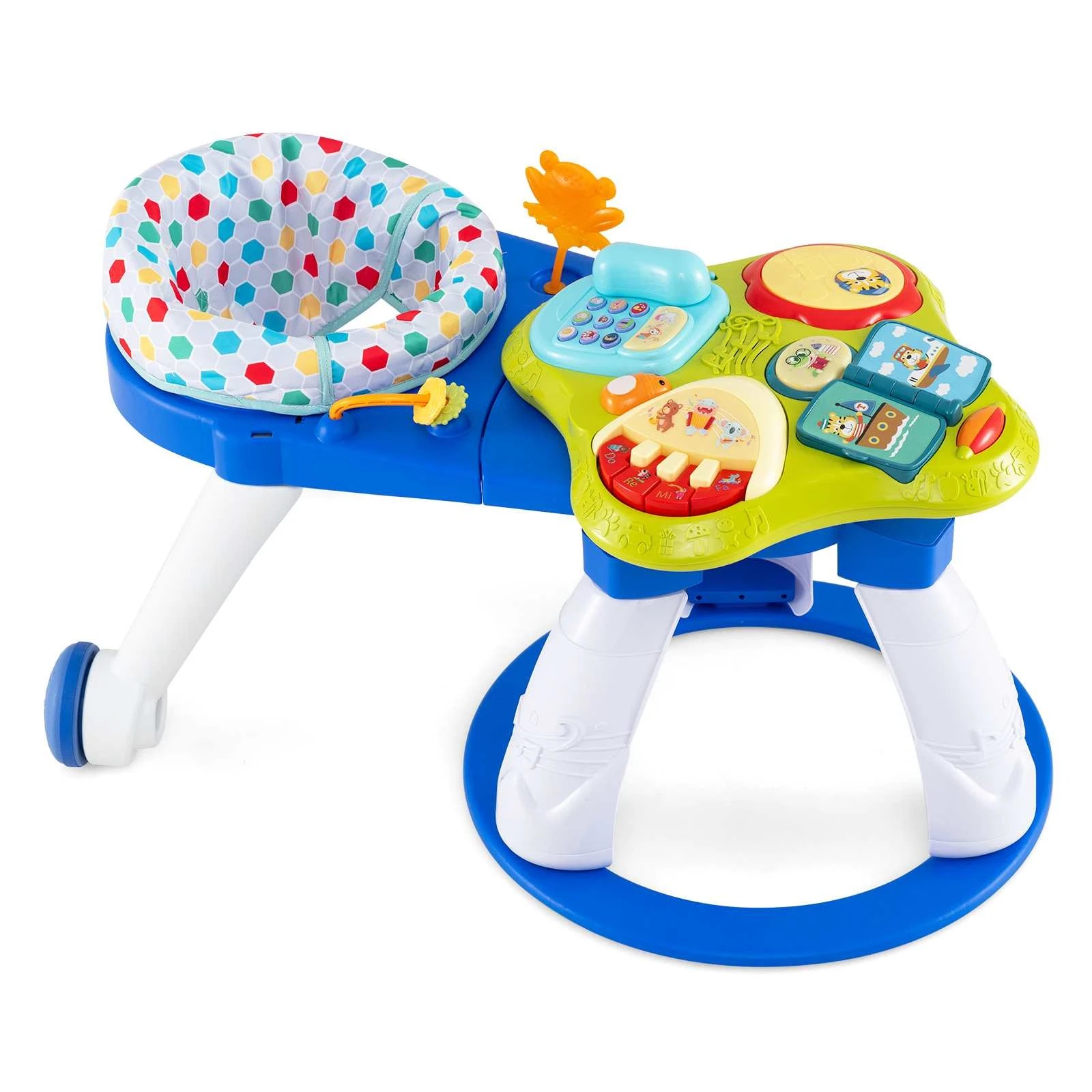 1 Costway 3 in 1 Stationary Activity Center Educational Play Table - Blue, 1 of 1