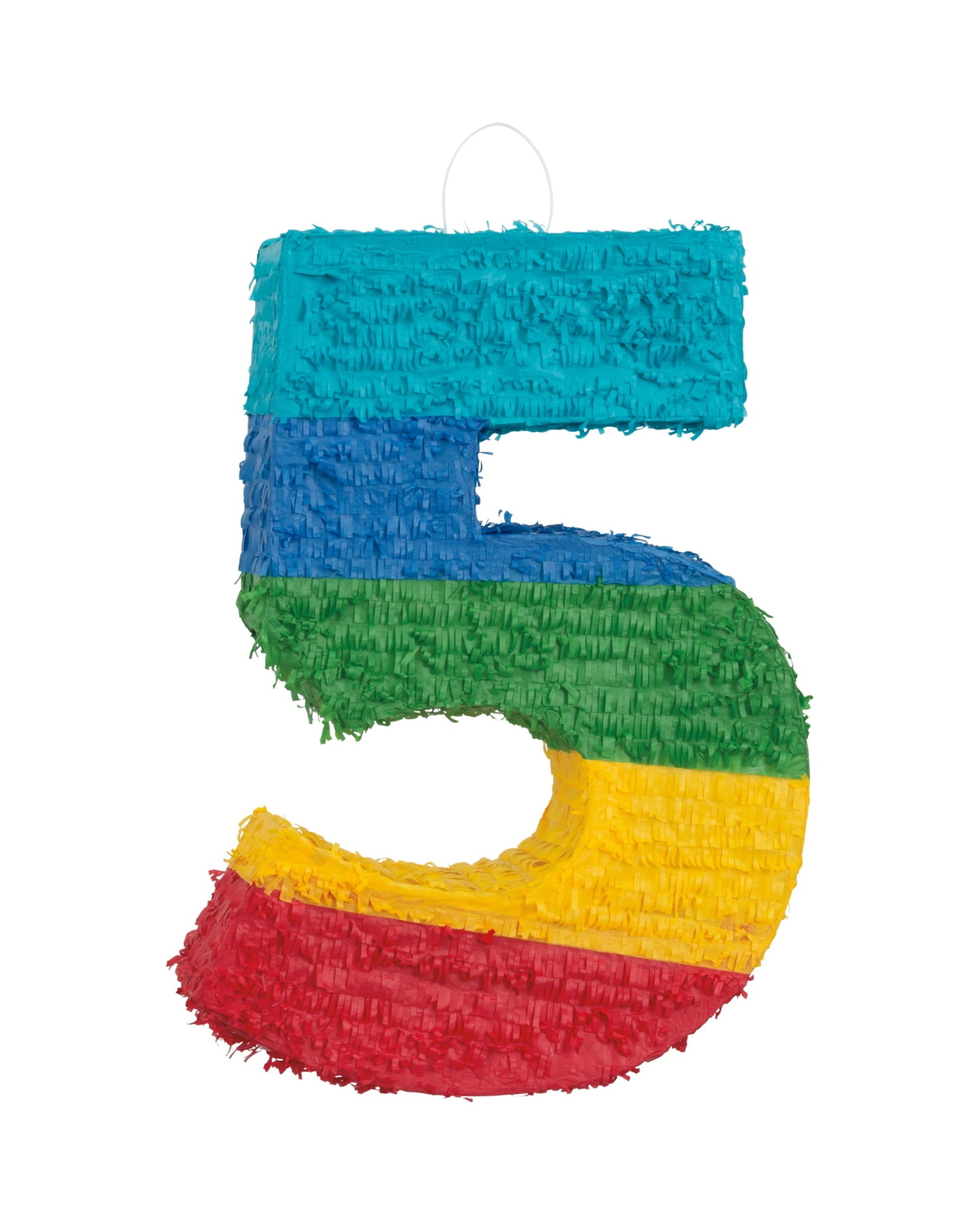 1 Unique Rainbow Stripe Number 5 Pinata - Rainbow, 1 of 1