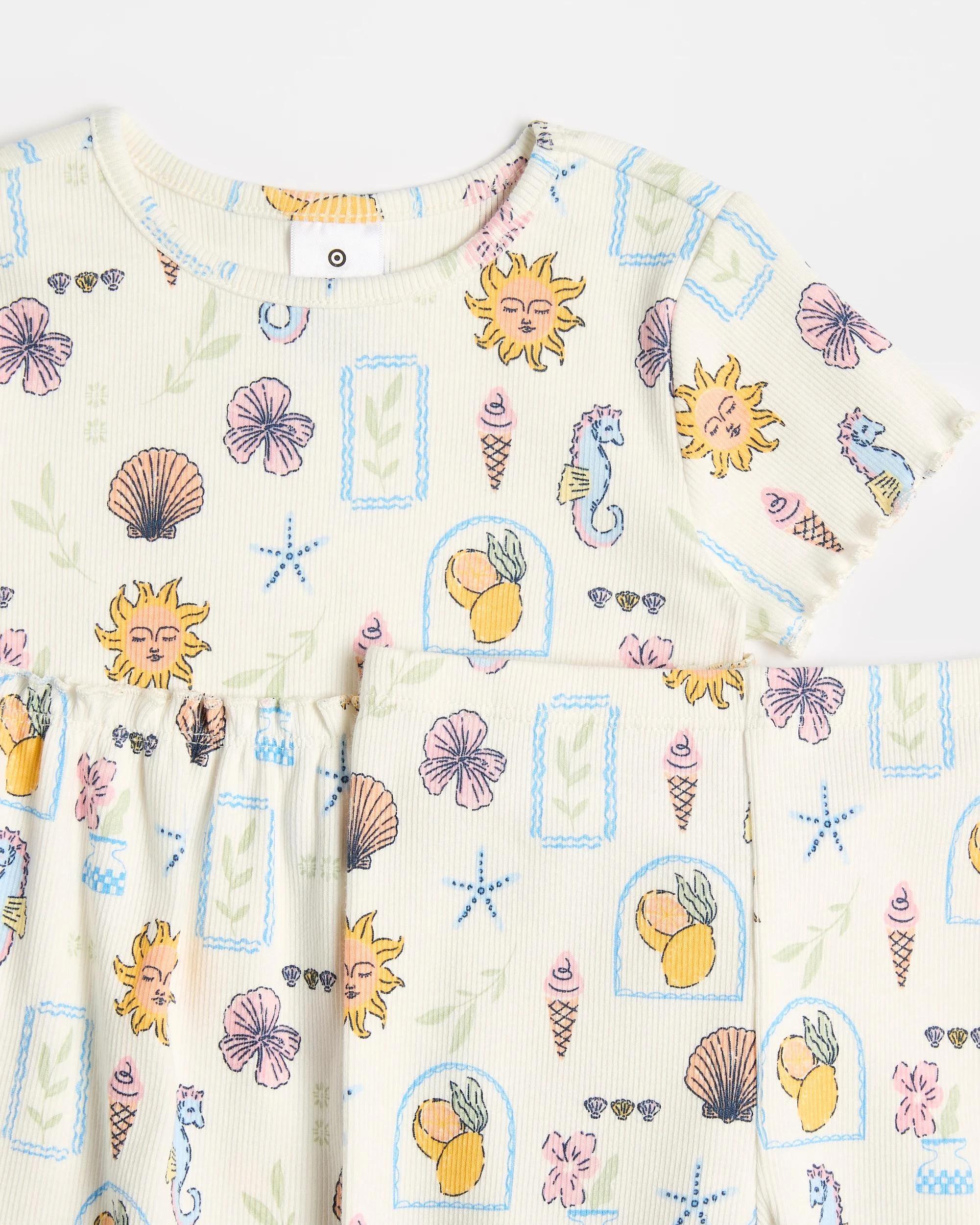 2 Target Baby Organic Cotton Baby Jersey Dress and Bloomer Set 2 Piece CREAM SUNNYDAZE, 2 of 3