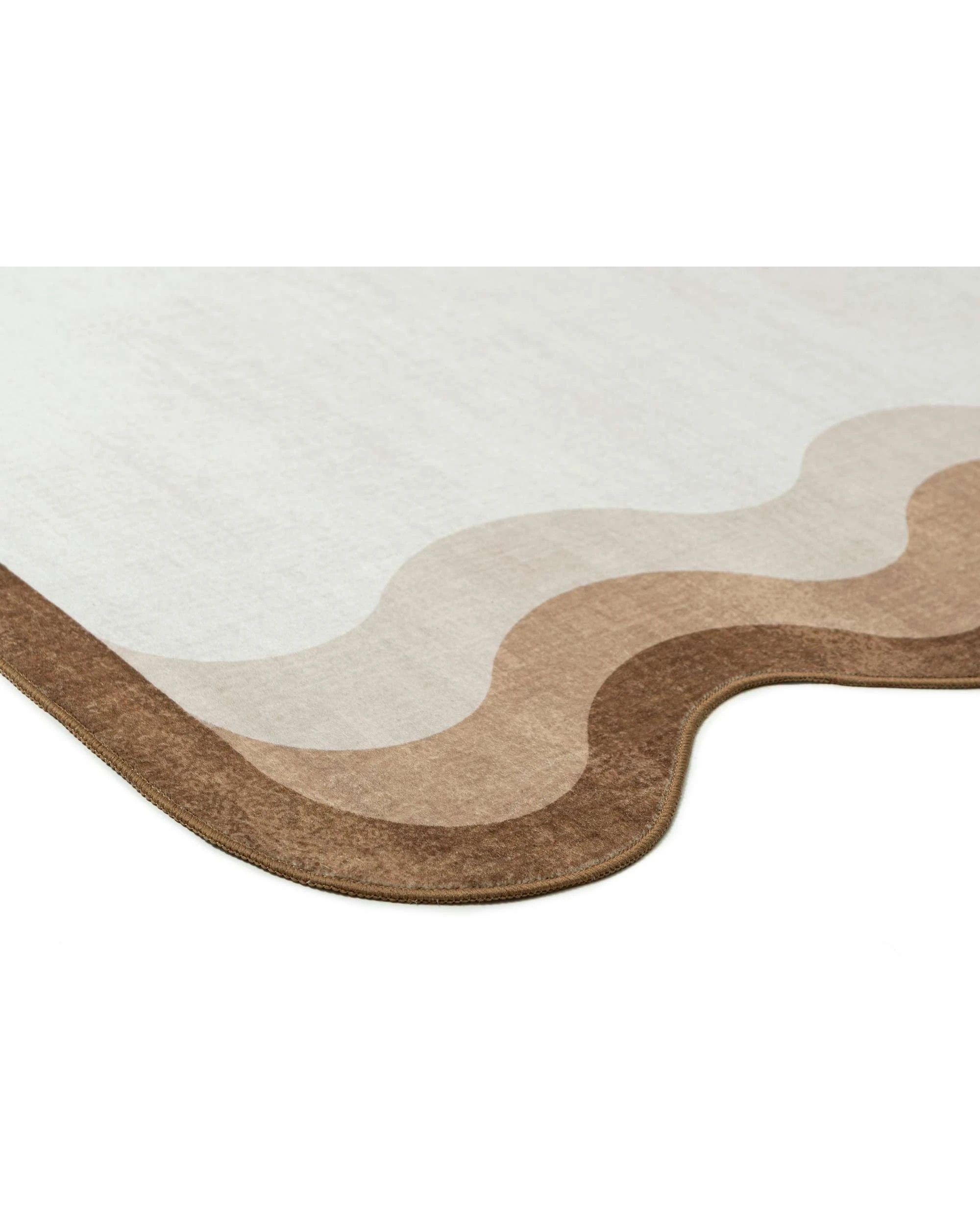 4 Loopsie Matera Tonal Scalloped Washable Rug-370cm x 270cm - Brown, 4 of 8