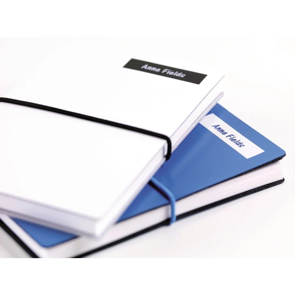 6 DYMO D1 Label Tape 12mm x 7m White on Black, 6 of 6